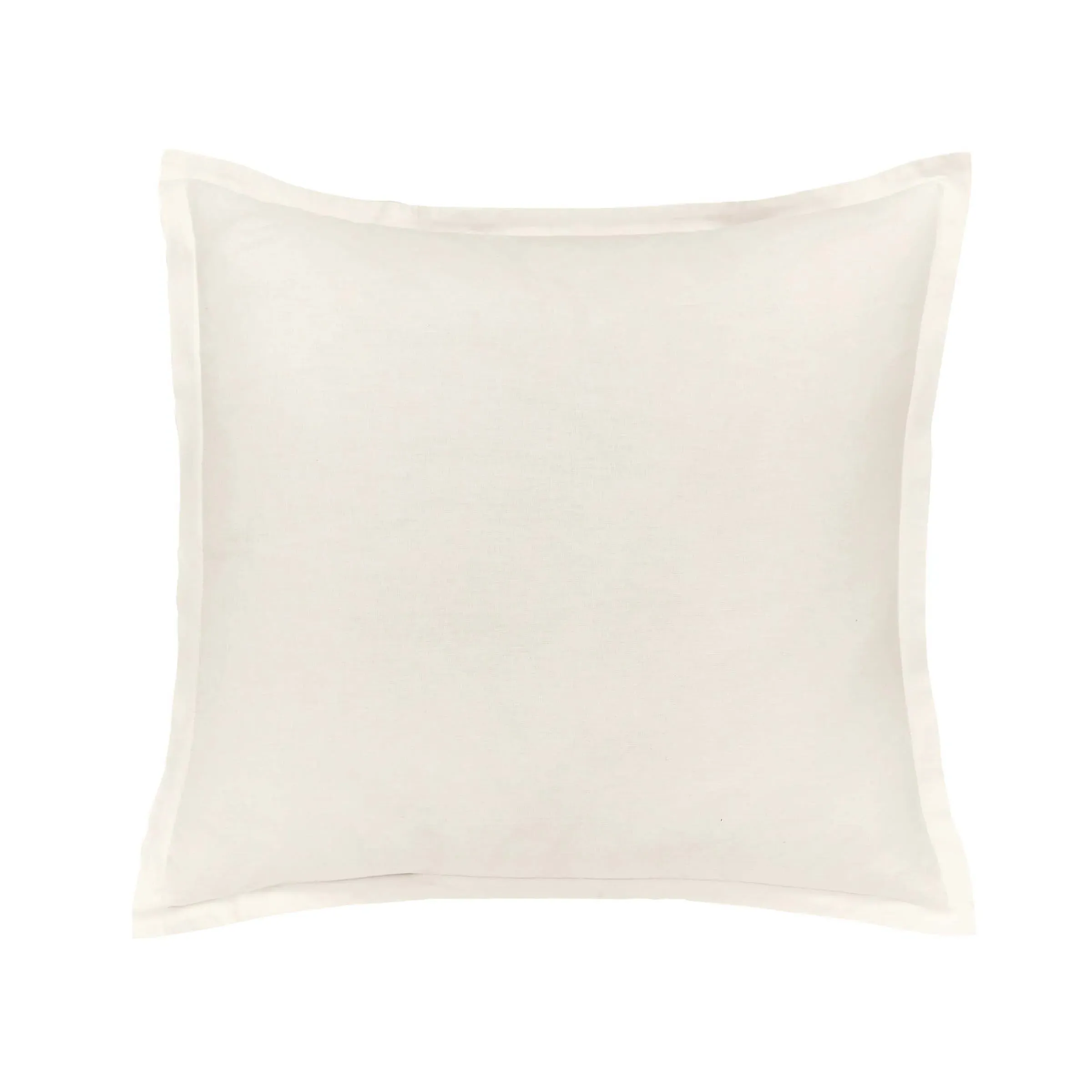 Sham Pillowcase with Flange - White, Cotton Linen