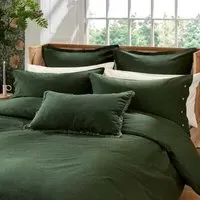Single Duvet Cover Plain Dye - Green, Cotton