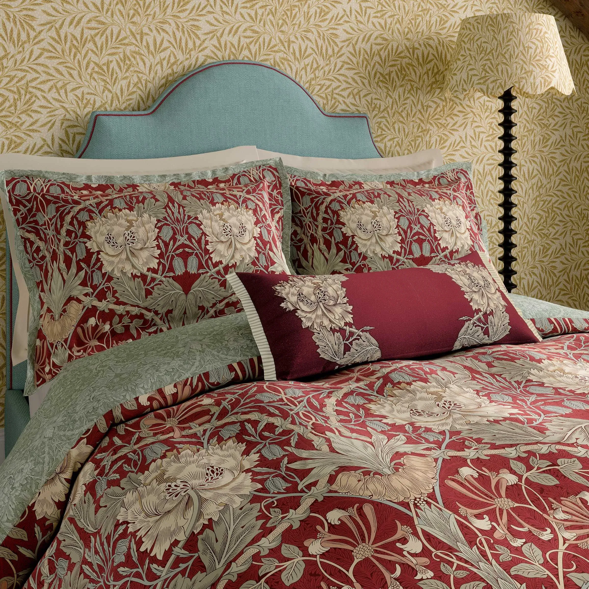 Single Duvet Cover Set - Red, Cotton