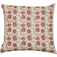 Square Cushion with Botanical Print - Linen