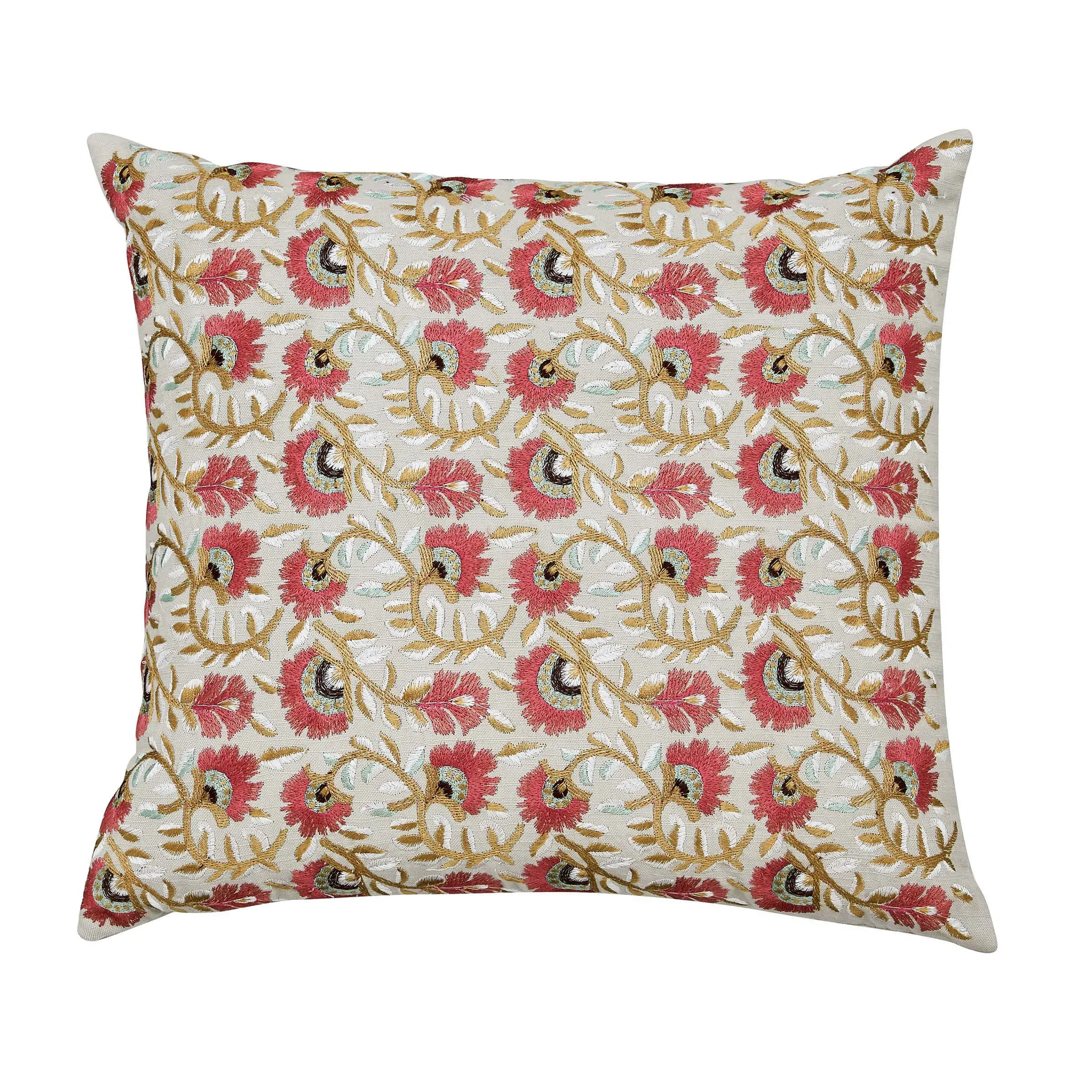 Square Cushion with Botanical Print - Linen image