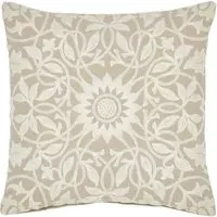 Square Embroidered Cushion - Linen