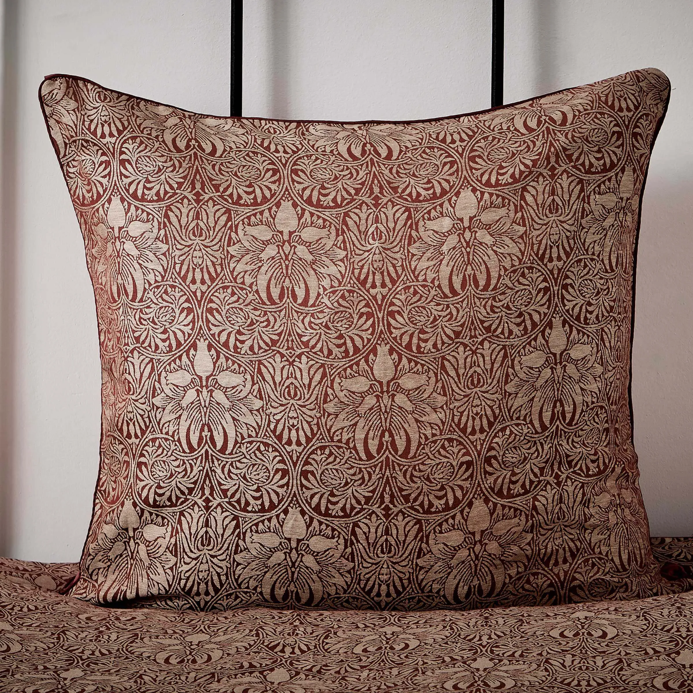 Square Oxford Pillowcase - Red, Cotton-Linen