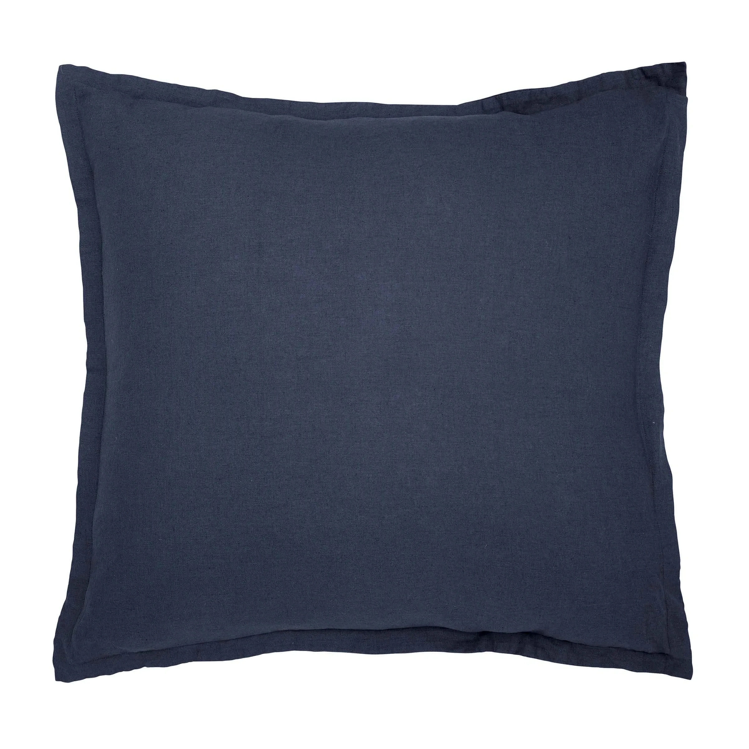 Square Pillowcase Plain Dye - Blue, Cotton Linen image