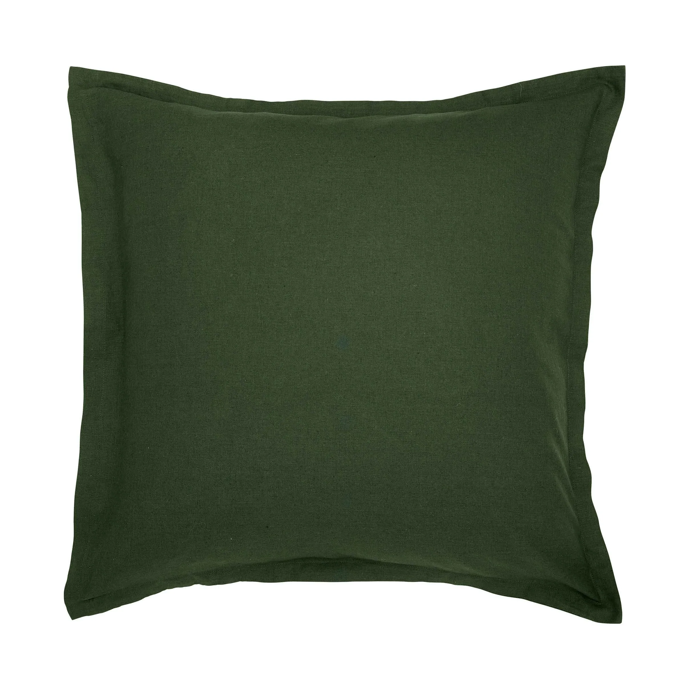 Square Pillowcase Plain Dye - Green, Cotton Linen