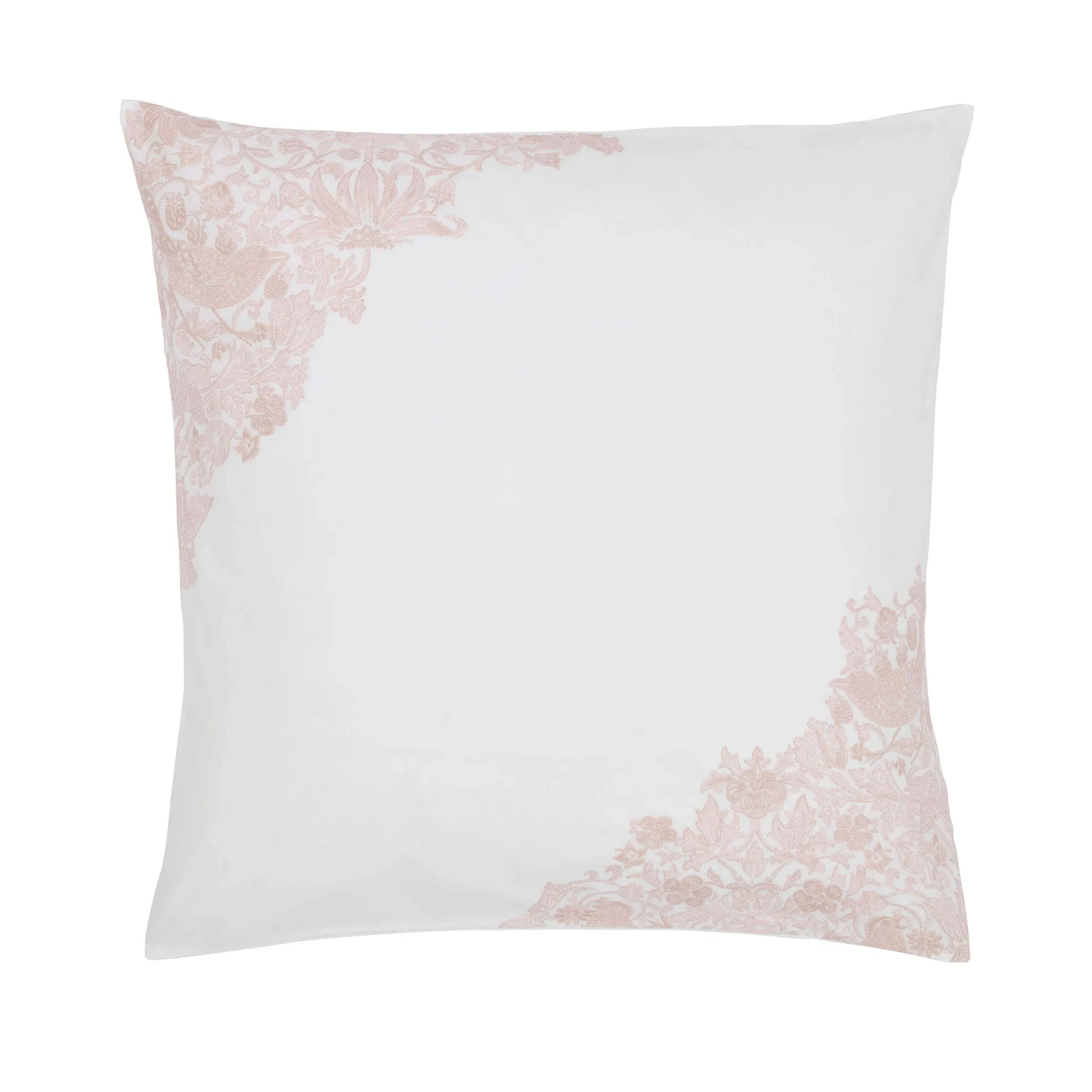 Square Pillowcase with Embroidered Pattern - Pink image