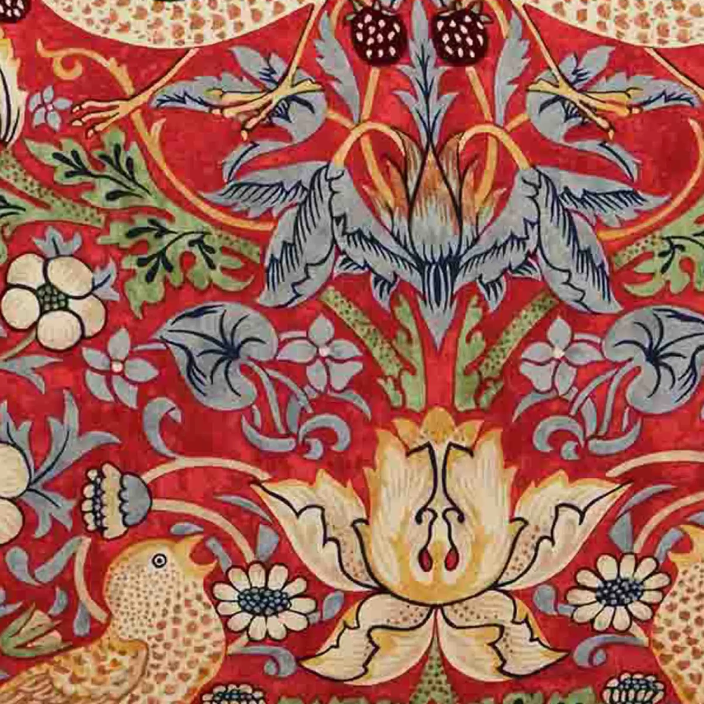 Standard Pillowcases Strawberry Thief - Crimson, Cotton