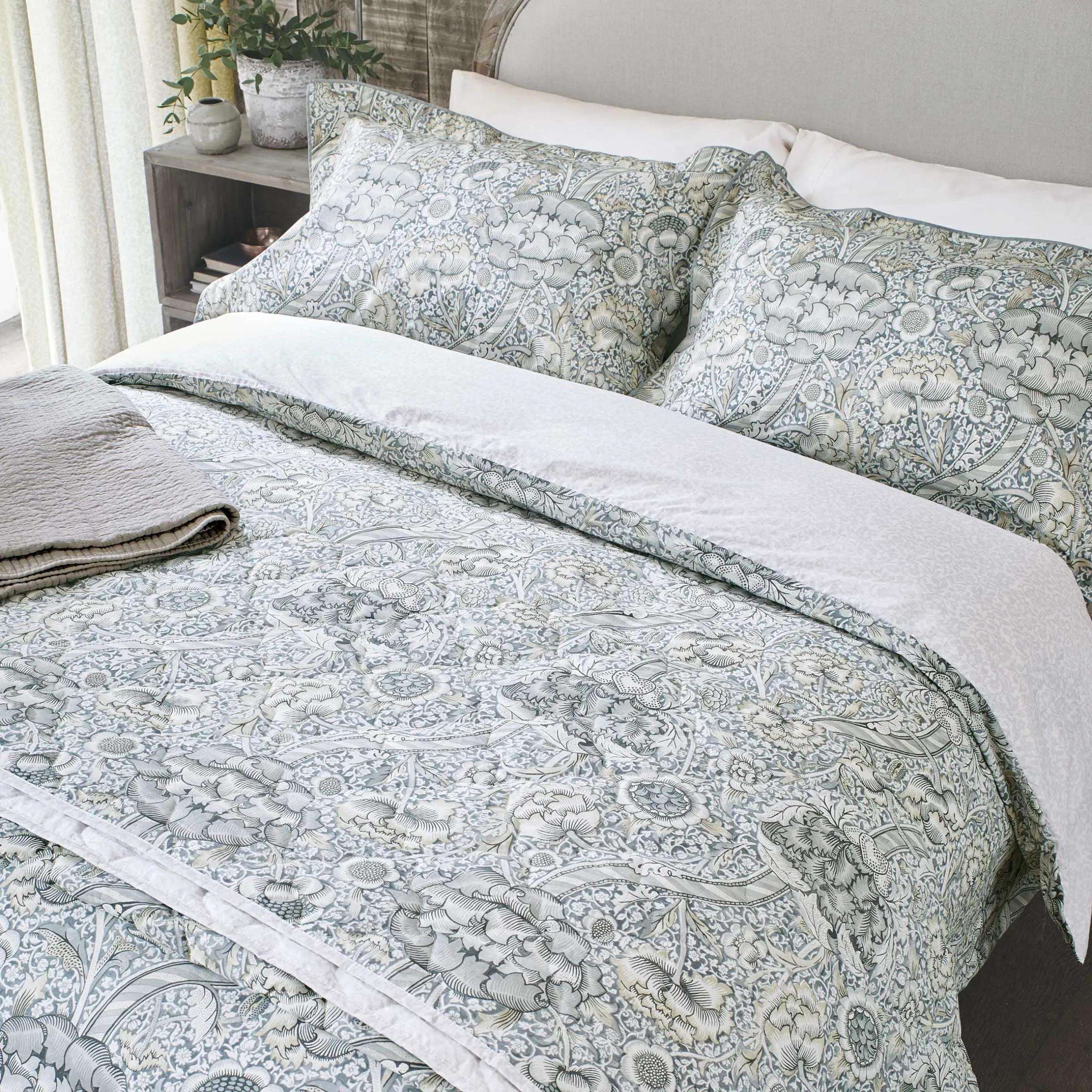 Super King Duvet Cover Set - Grey, Cotton image