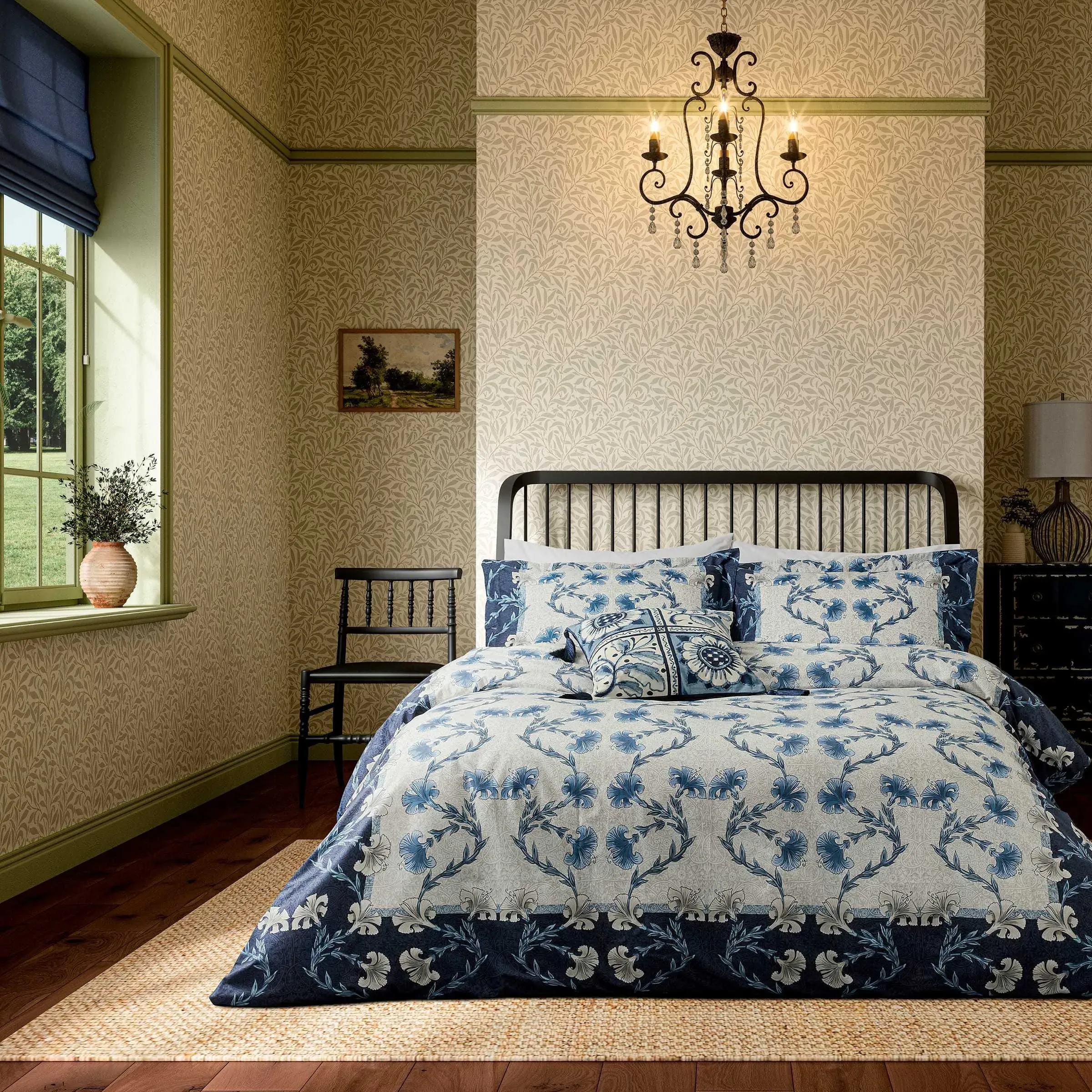 Double Duvet Cover Set - Indigo, Cotton