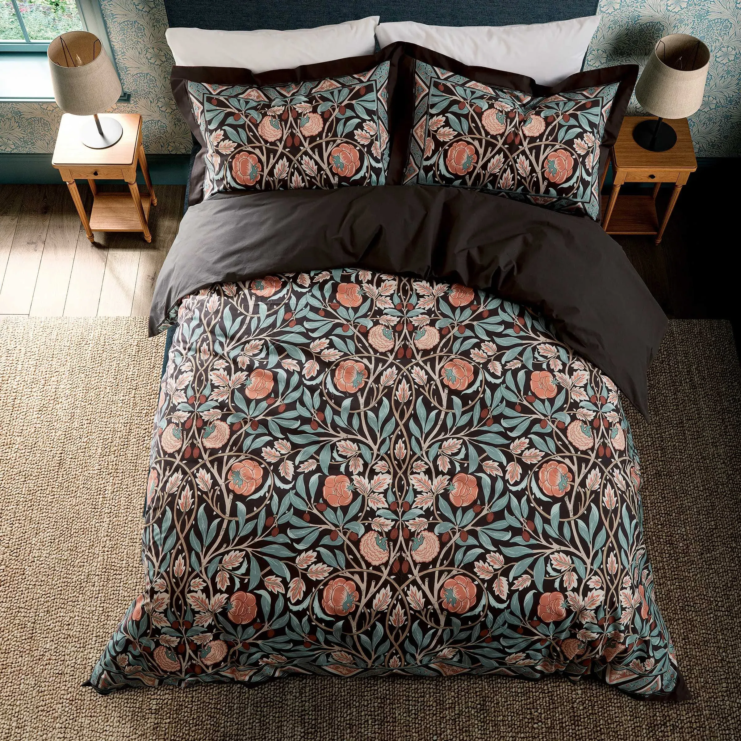 Olive & Rose Double Duvet Cover Set - Indigo alternate view