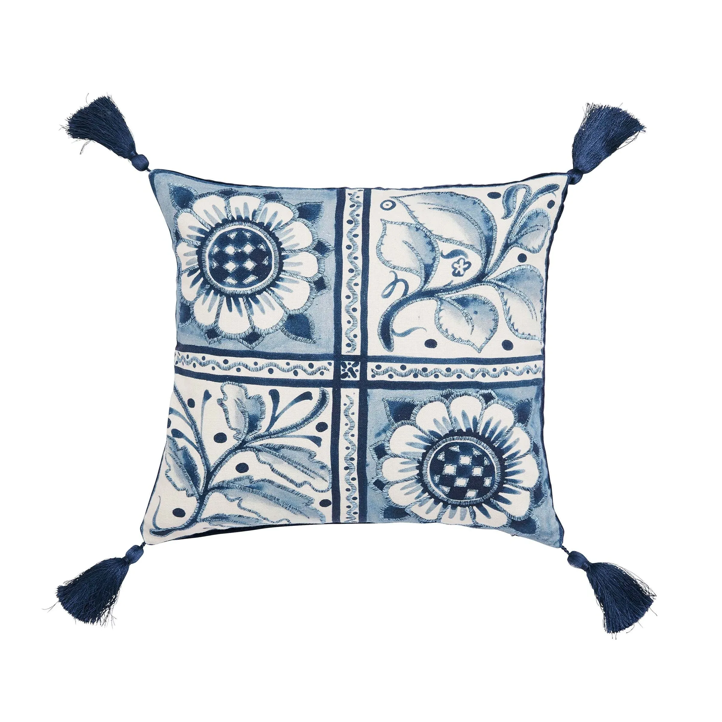 Square Cushion Cover - Indigo, Cotton image