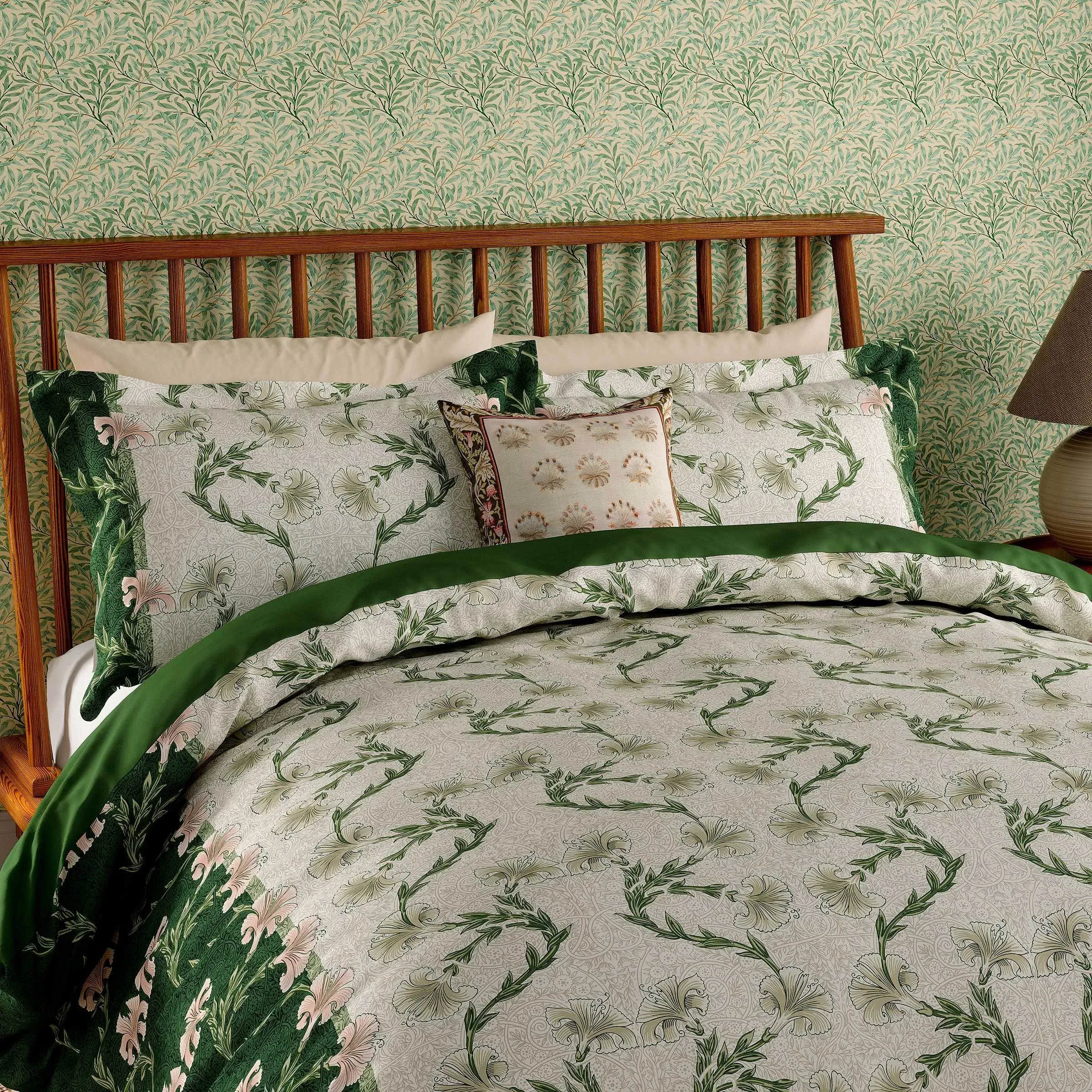 Square Cushion with French Knots - Olive, Cotton