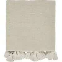 Woven Throw with Tassels - Linen, Cotton