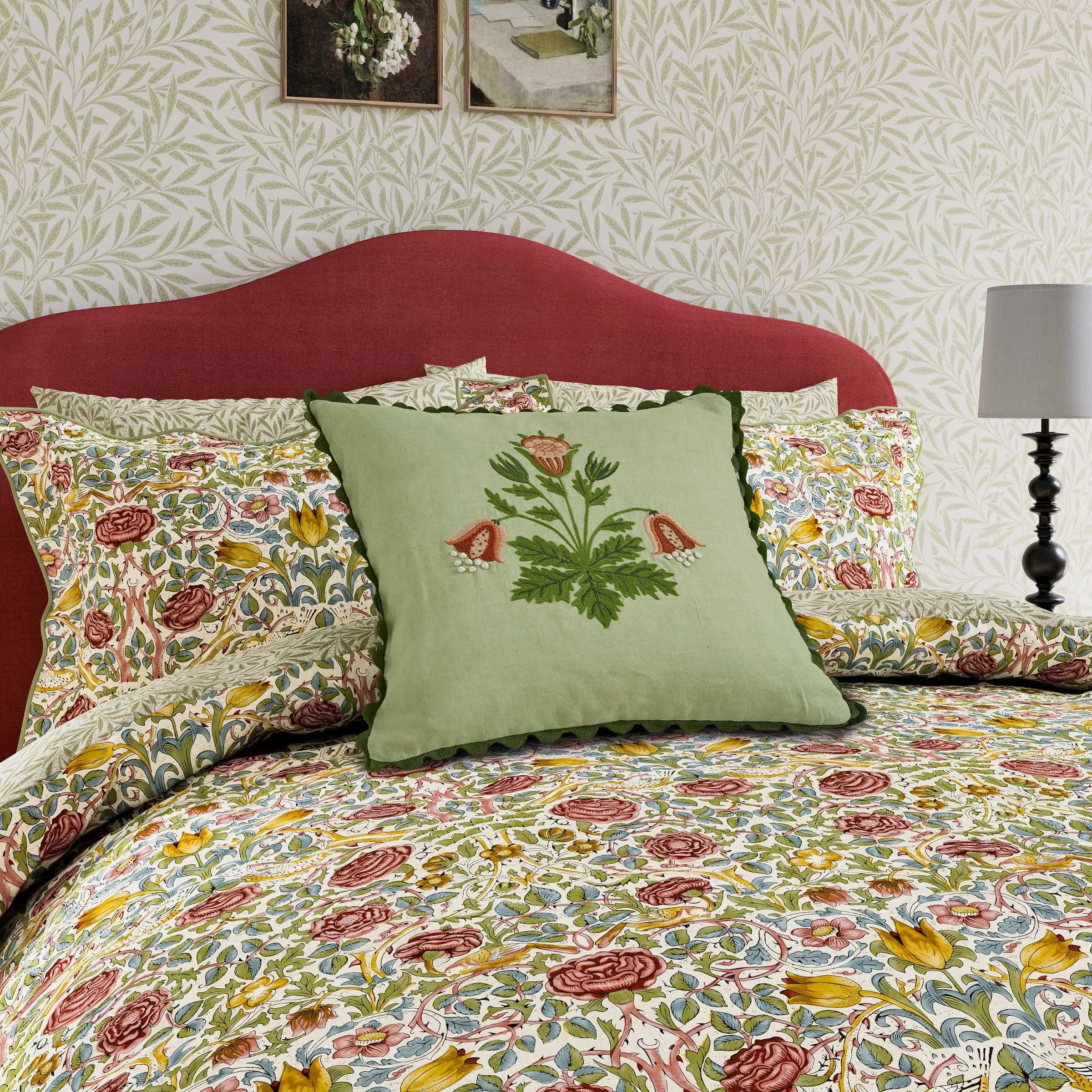 Single Duvet Cover Set Rose - Green, Cotton image