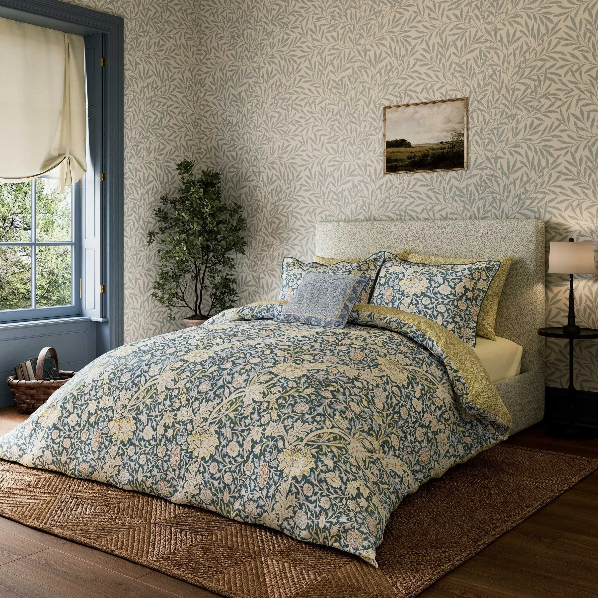 Trent Double Duvet Cover Set - River Wandle, Cotton Percale alternate view