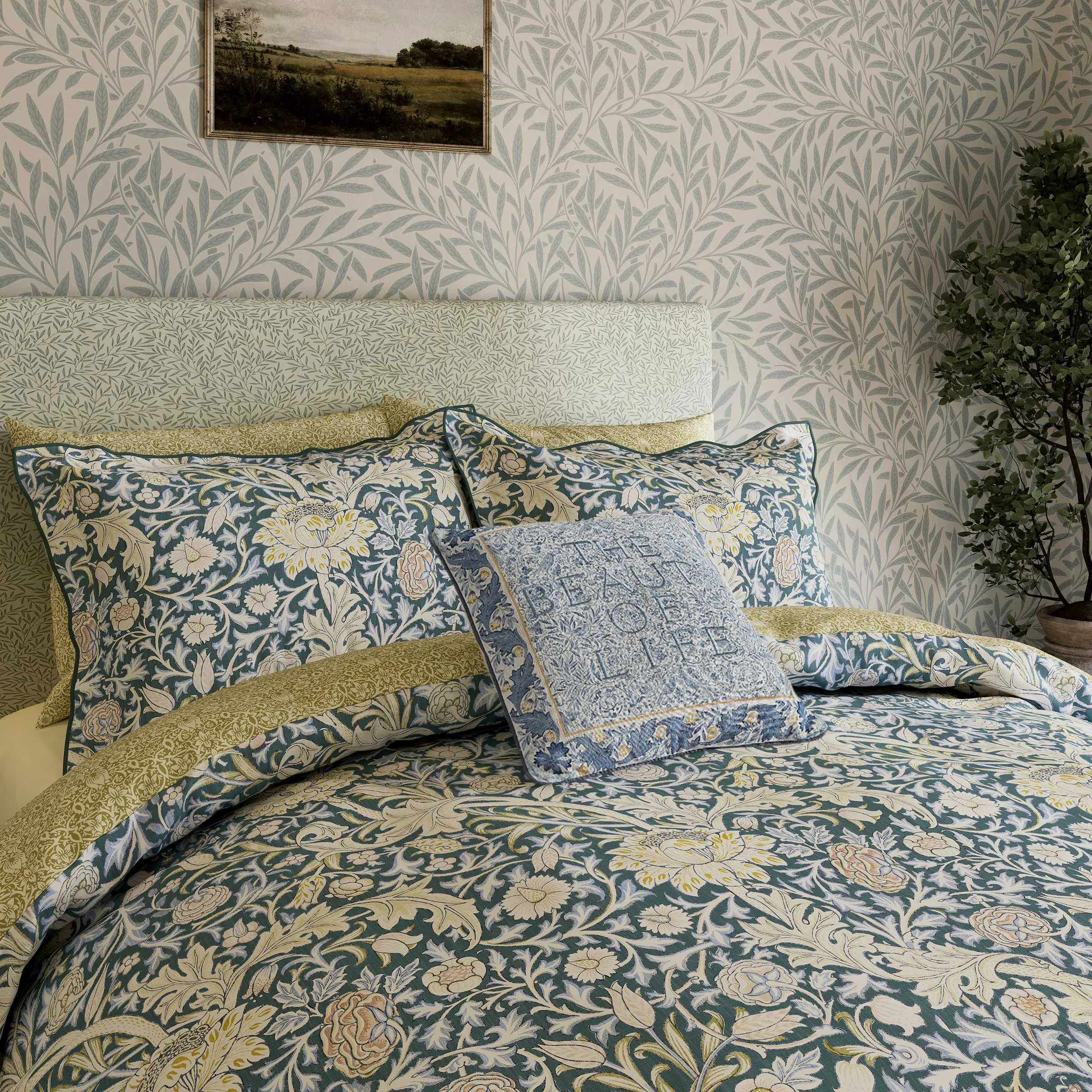 Trent Double Duvet Cover Set - River Wandle, Cotton Percale product