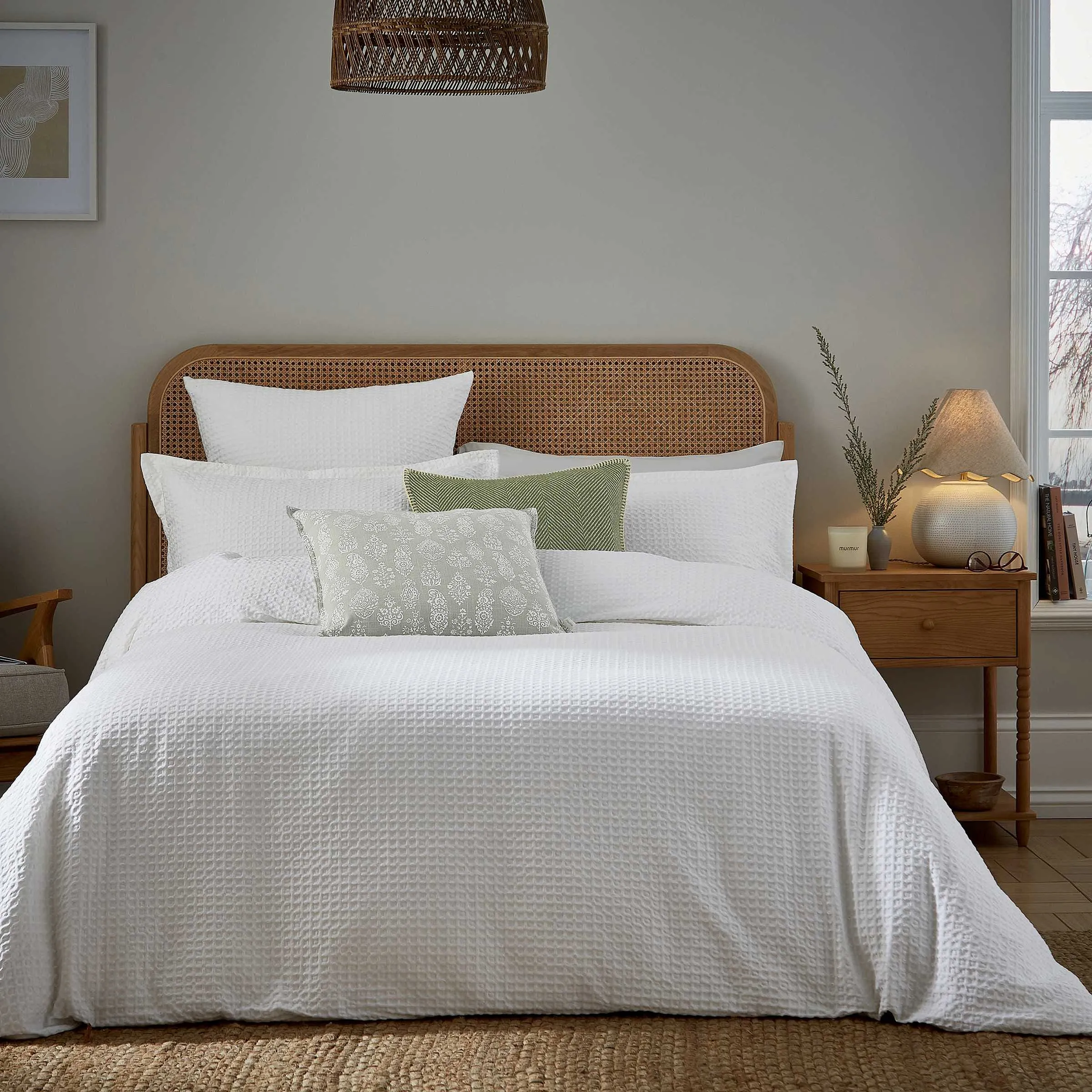 50cm Cushion with Paisley Design - Sage, Cotton