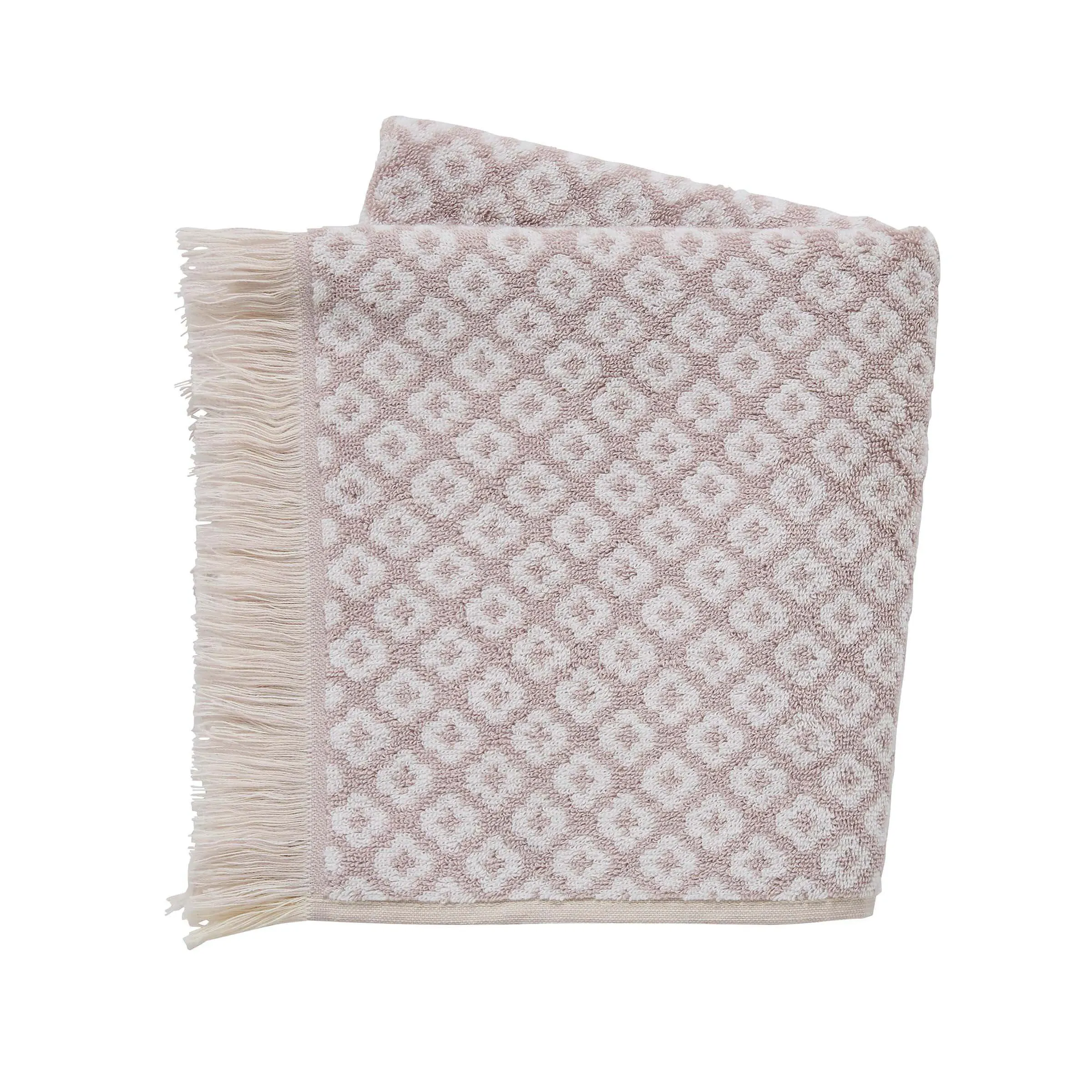 Bath Towel with Geo Pattern - Heather, Cotton