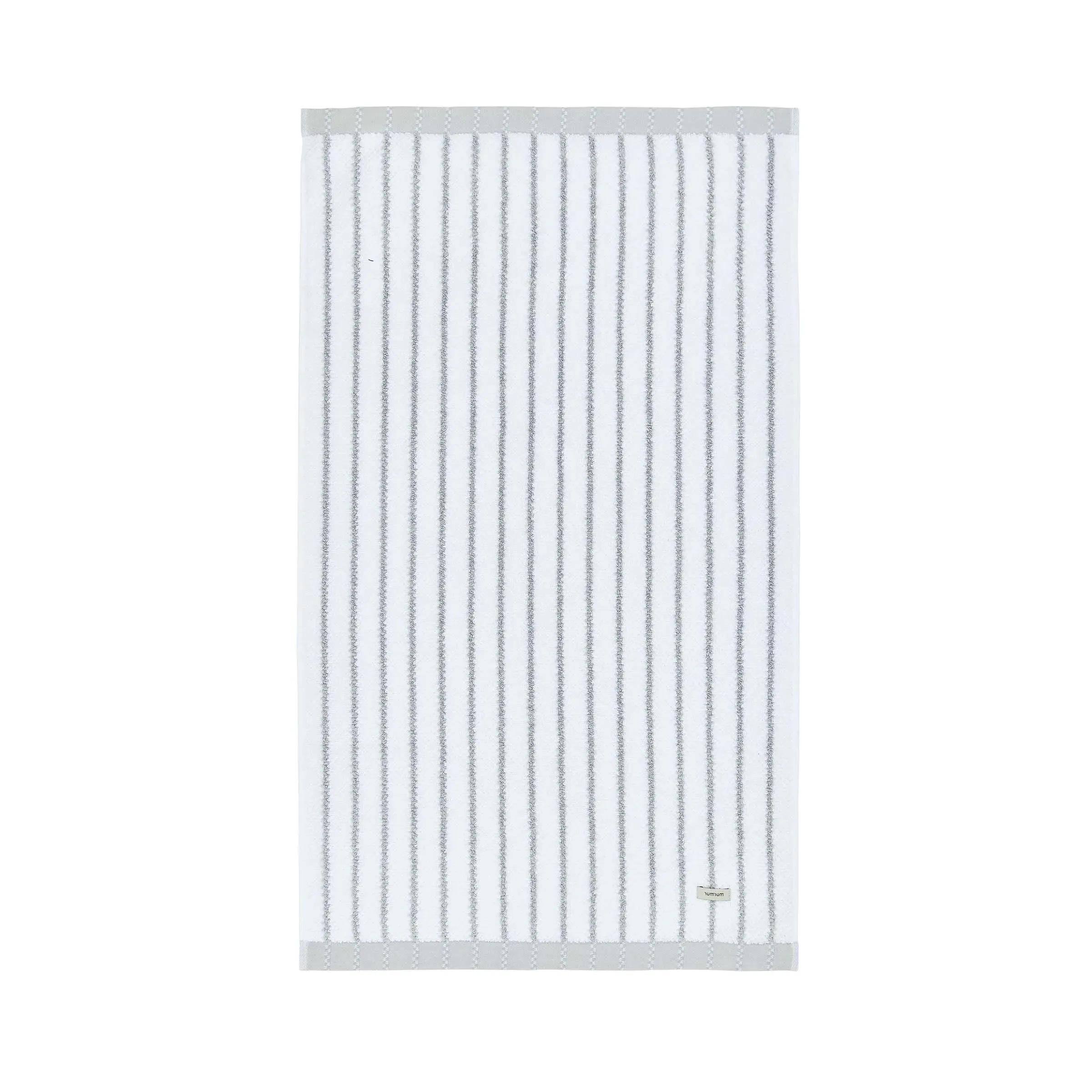 Bath Towel with Striped Hem - Cloud Grey, Cotton