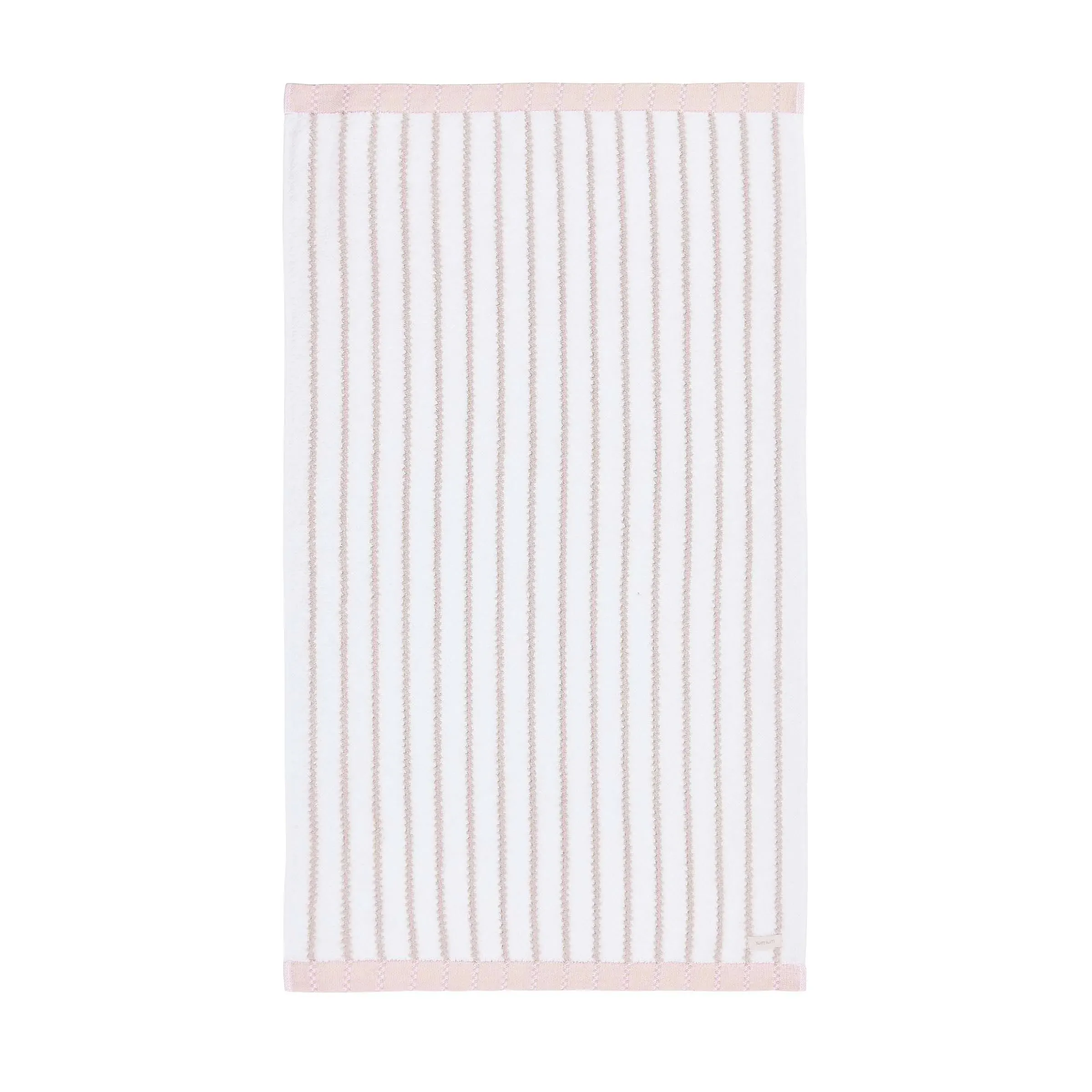 Bath Towel with Striped Hem - Shell Pink, Cotton