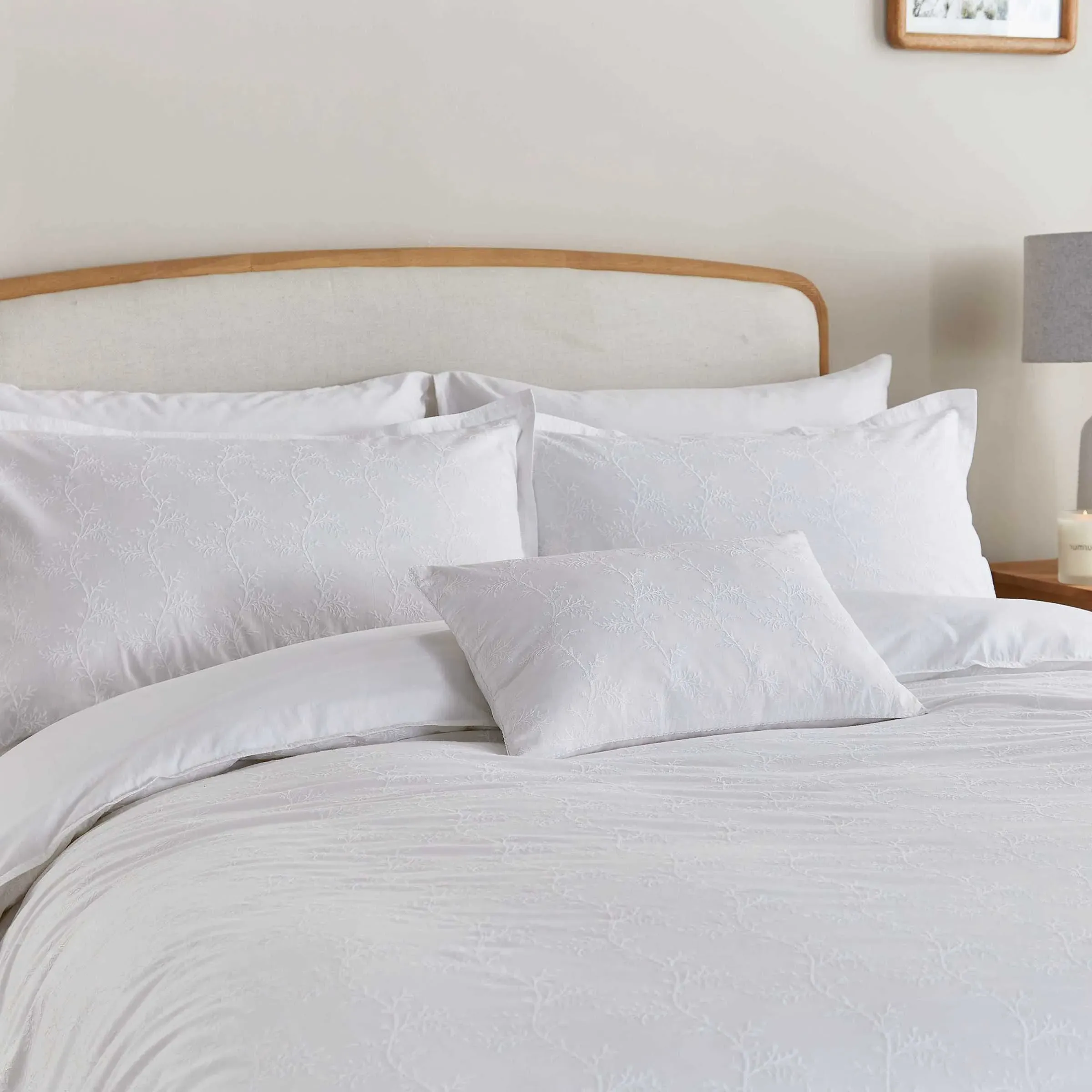 Bea Super King Size Duvet Cover Set - White, Cotton product