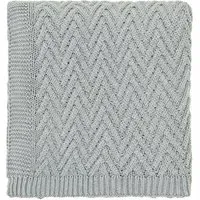 Chunky Knit Throw - Cloud Grey, Wool Blend