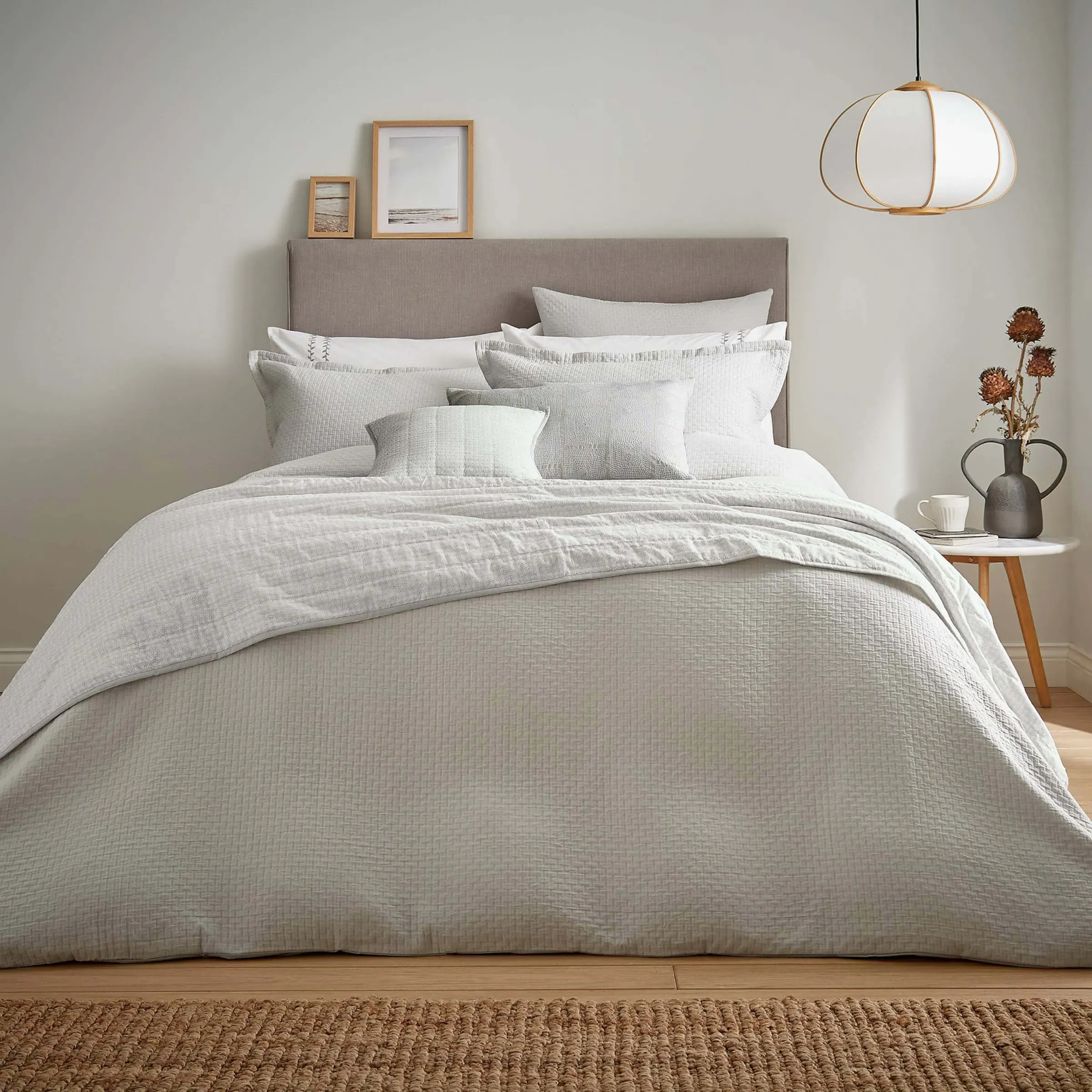 Dora Quilted Throw - Cloud Grey alternate view