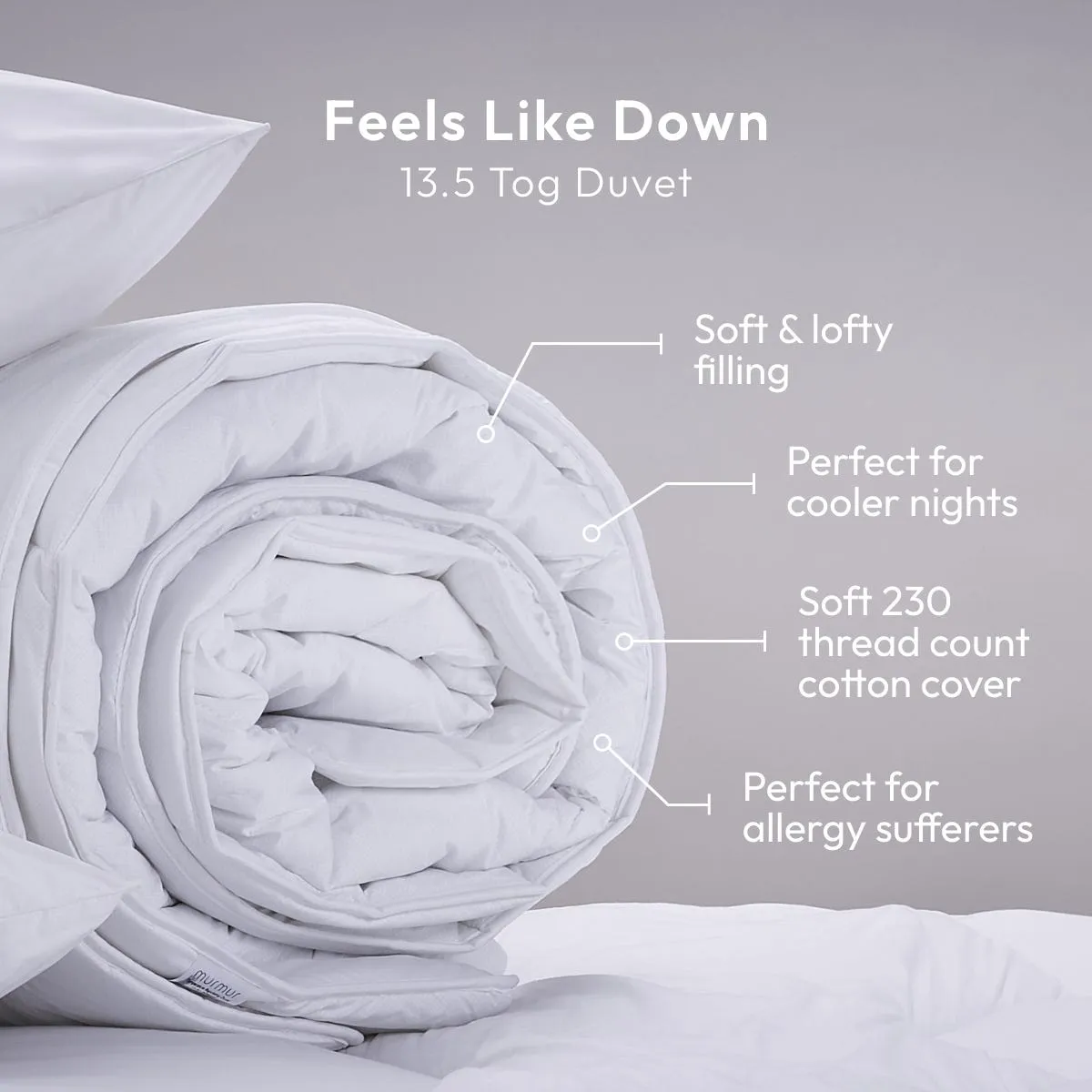 Double Duvet 13.5 Tog - White, Cotton