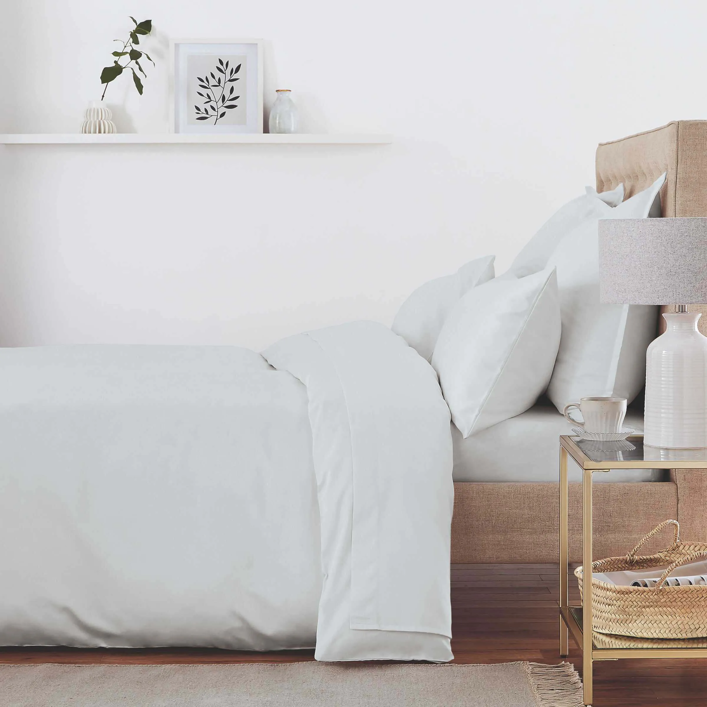 Double Duvet Cover 500 Thread Count - Grey, Cotton