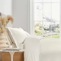 Double Duvet Cover Floral - Ivory, Cotton