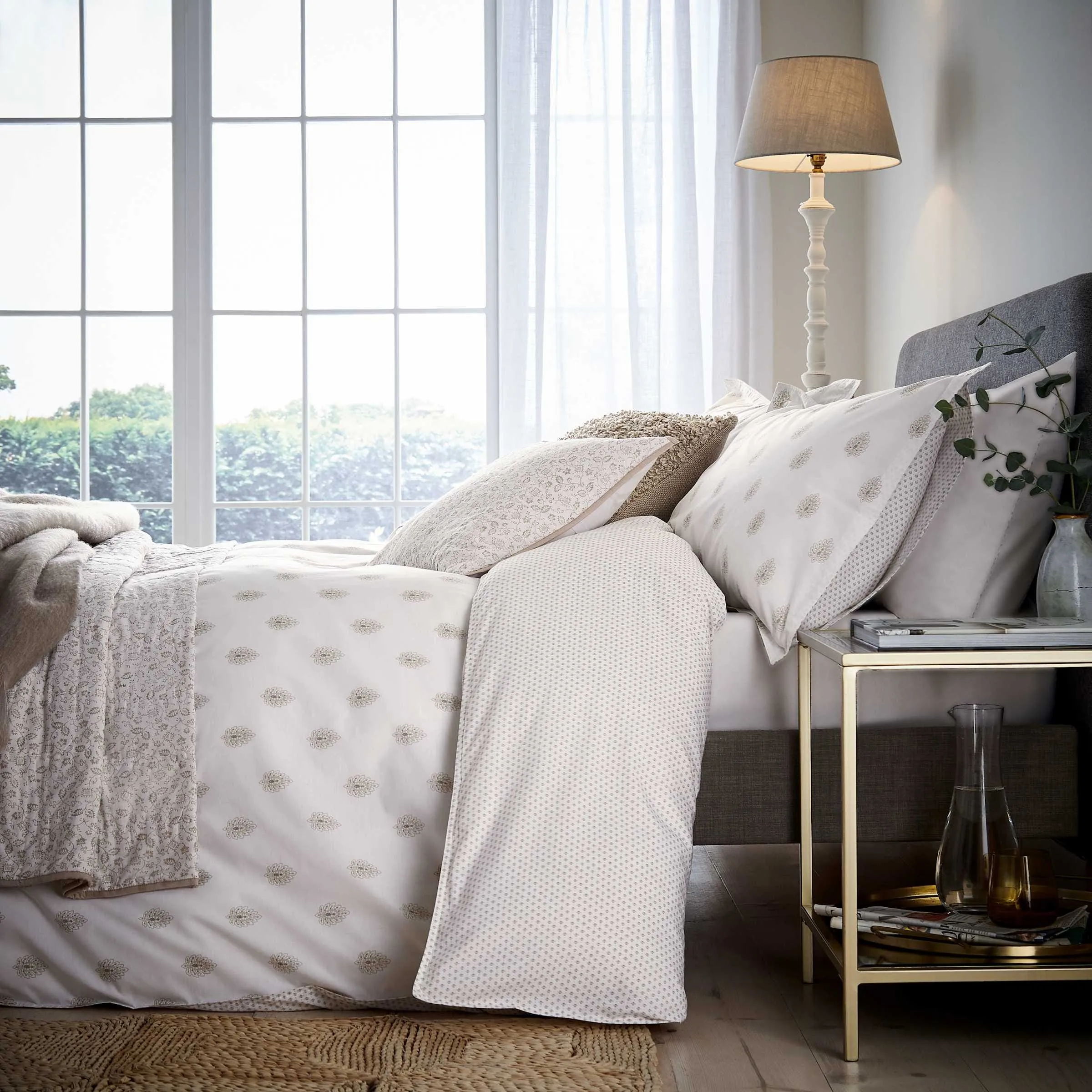 Double Duvet Cover Set - Linen, Cotton Percale