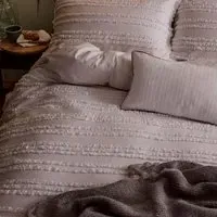 Double Duvet Cover with Jacquard - Heather, Cotton