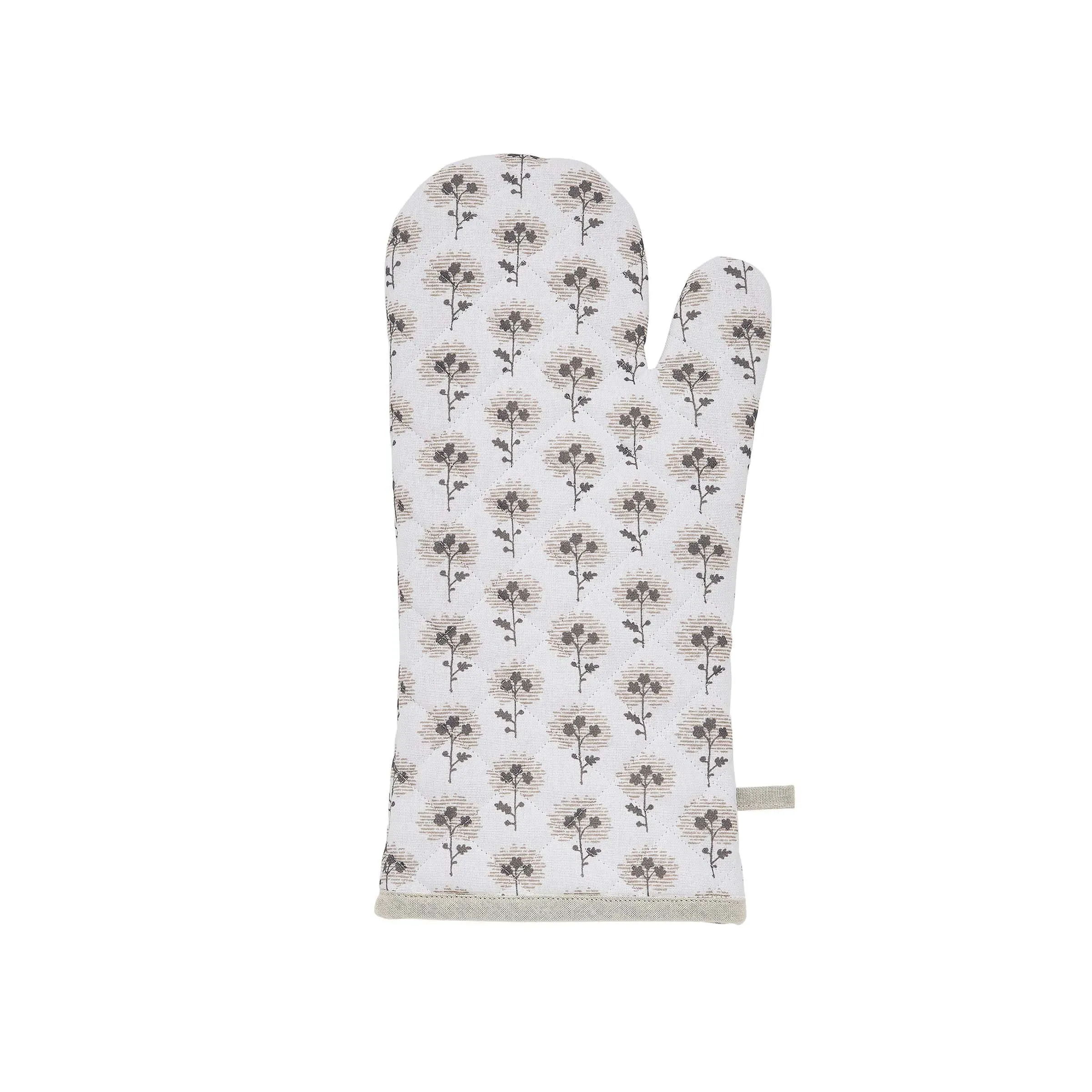 Ebba Single Oven Glove - Linen & Grey, Cotton product