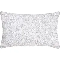 Embroidered Cushion Cover - Green, Linen Blend