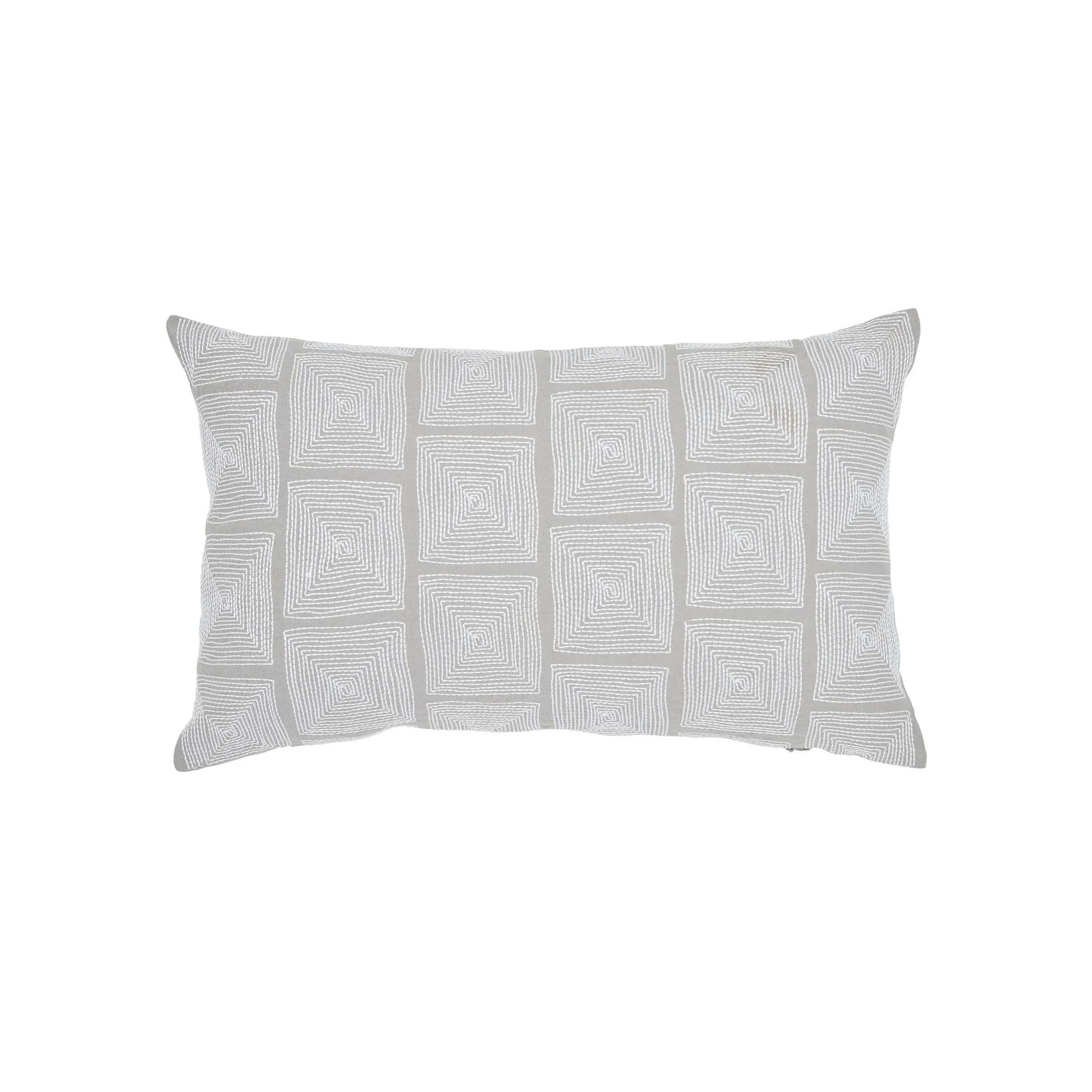 Embroidered Cushion - Storm Grey