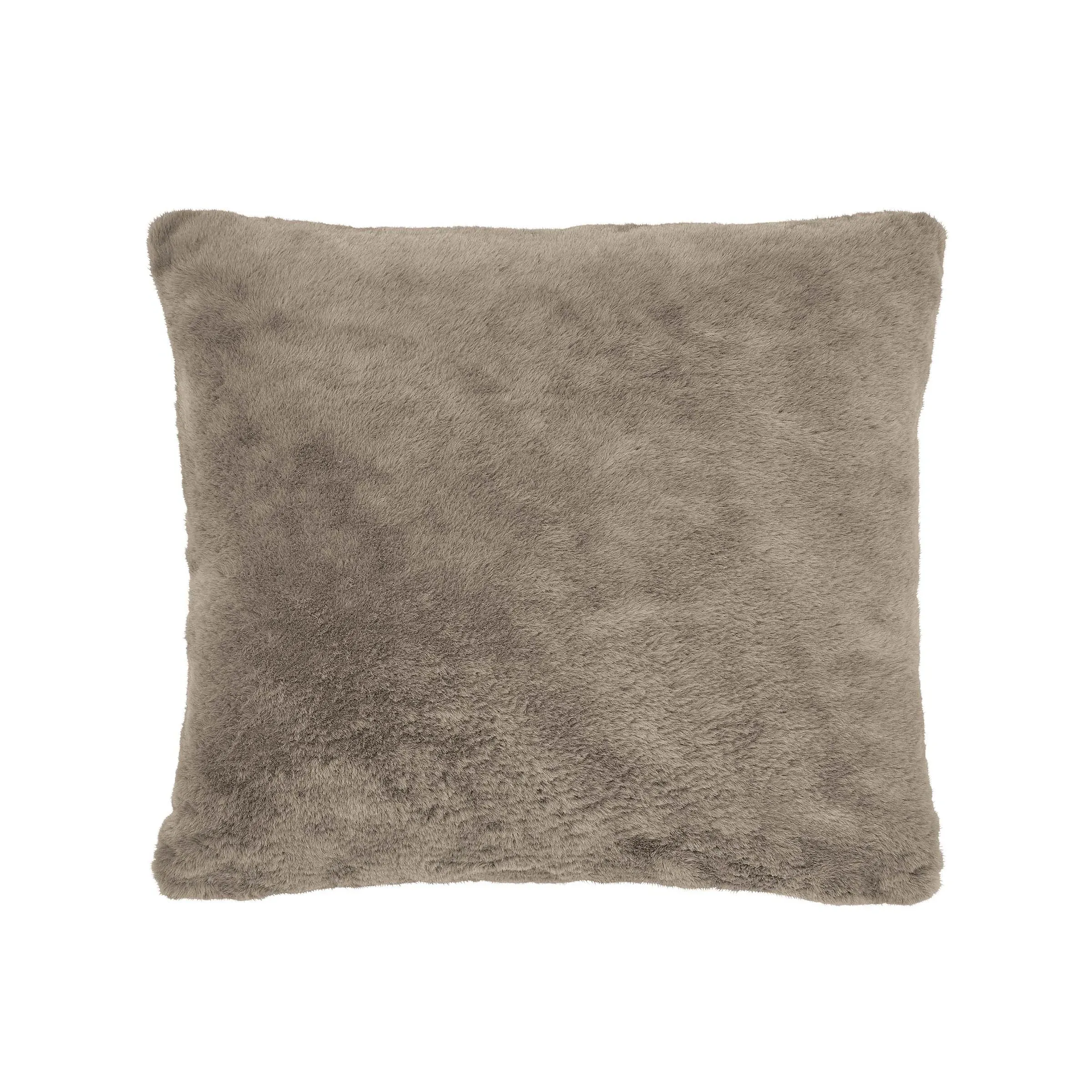 Faux Fur Cushion - Dark Linen image