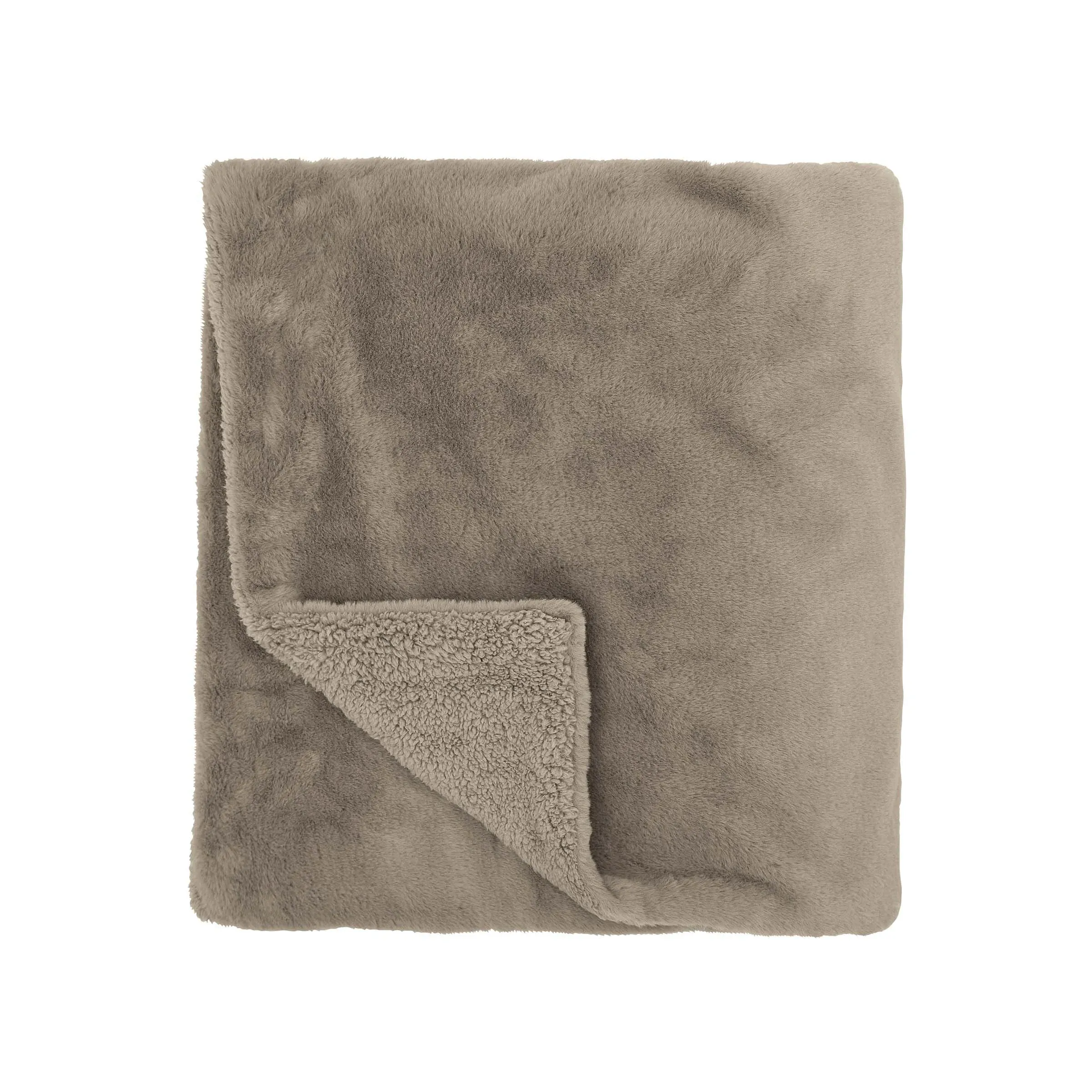 Faux Fur Throw - Dark Linen