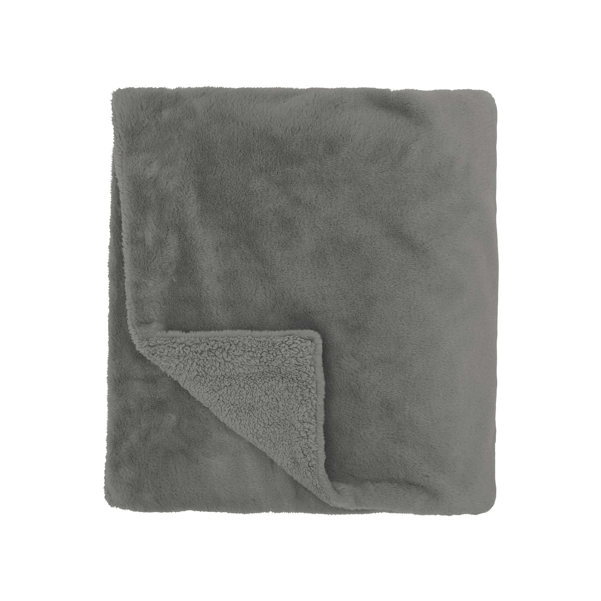 Faux Fur Throw - Storm Grey