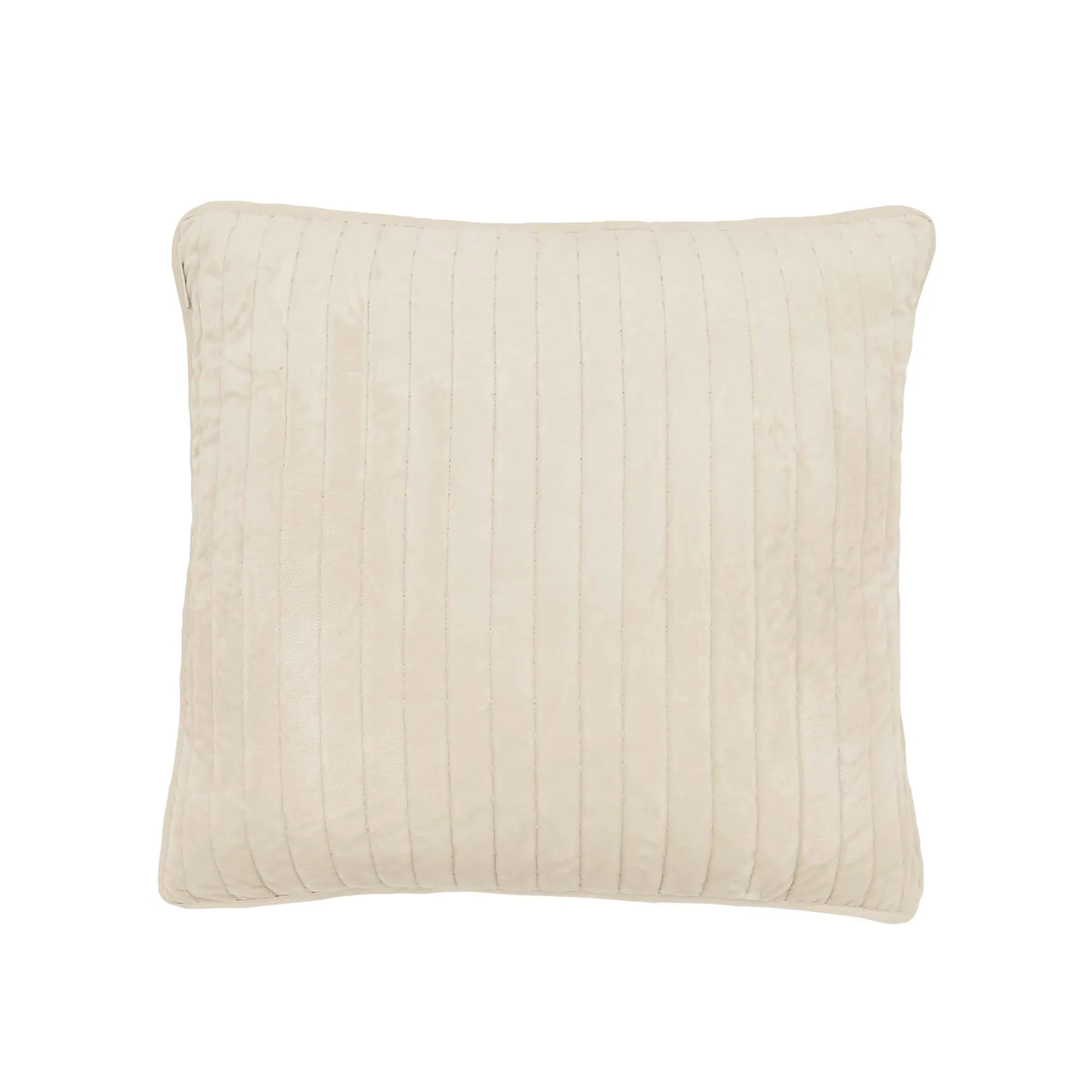 Flynn Quilted Cushion - Linen, Washed Velvet product