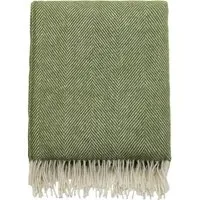 Herringbone Throw Blanket - Dark Sage, Wool