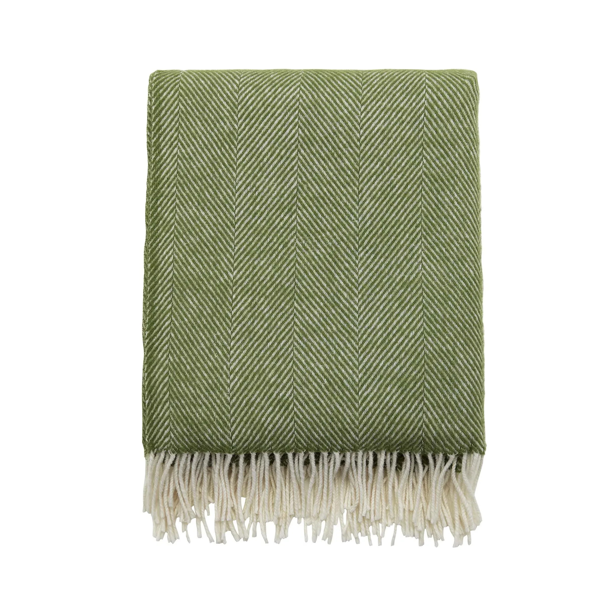 Herringbone Throw Blanket - Dark Sage, Wool image