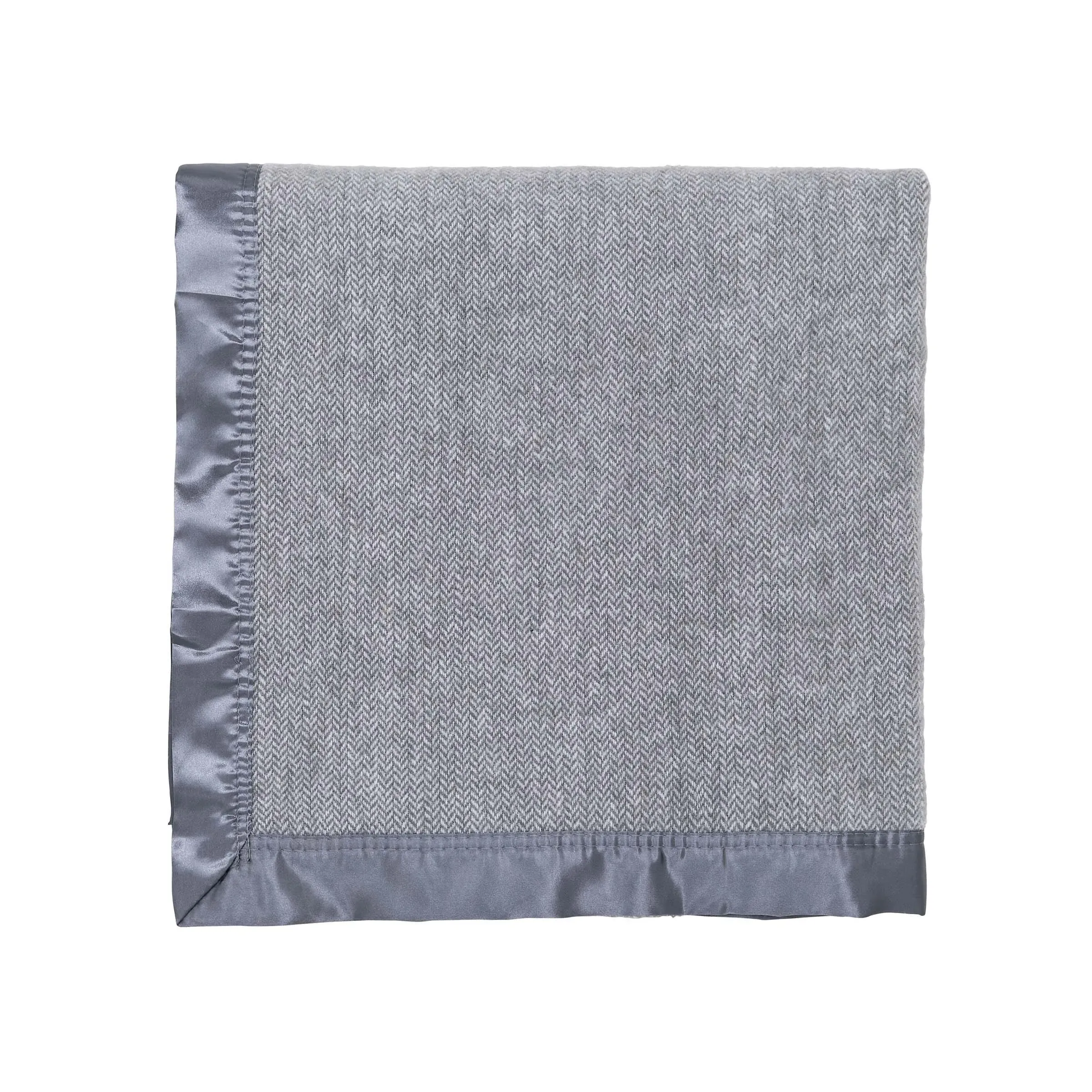 Herringbone Woven Throw - Grey, Wool image