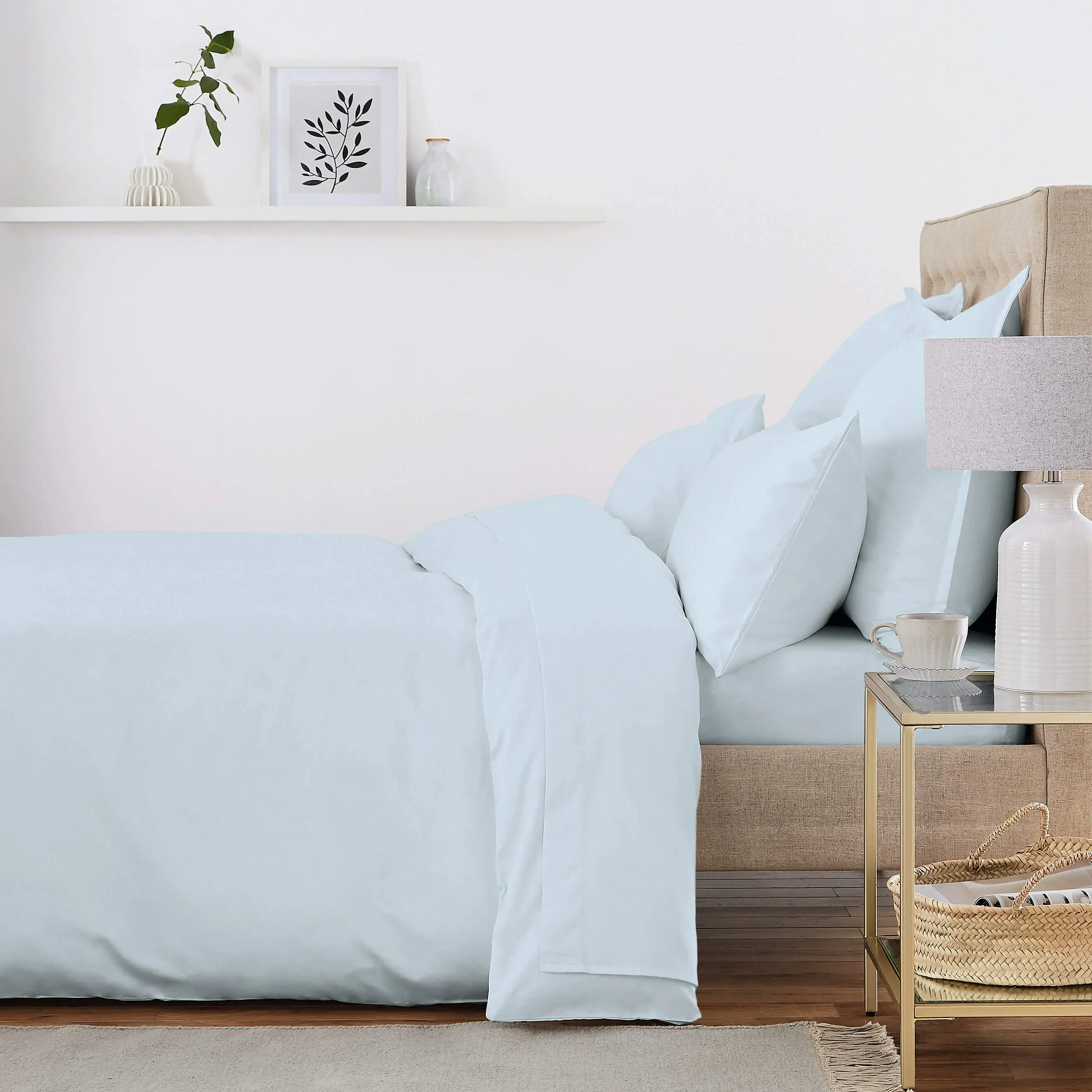 King Size Duvet Cover 500 Thread Count - Blue, Cotton