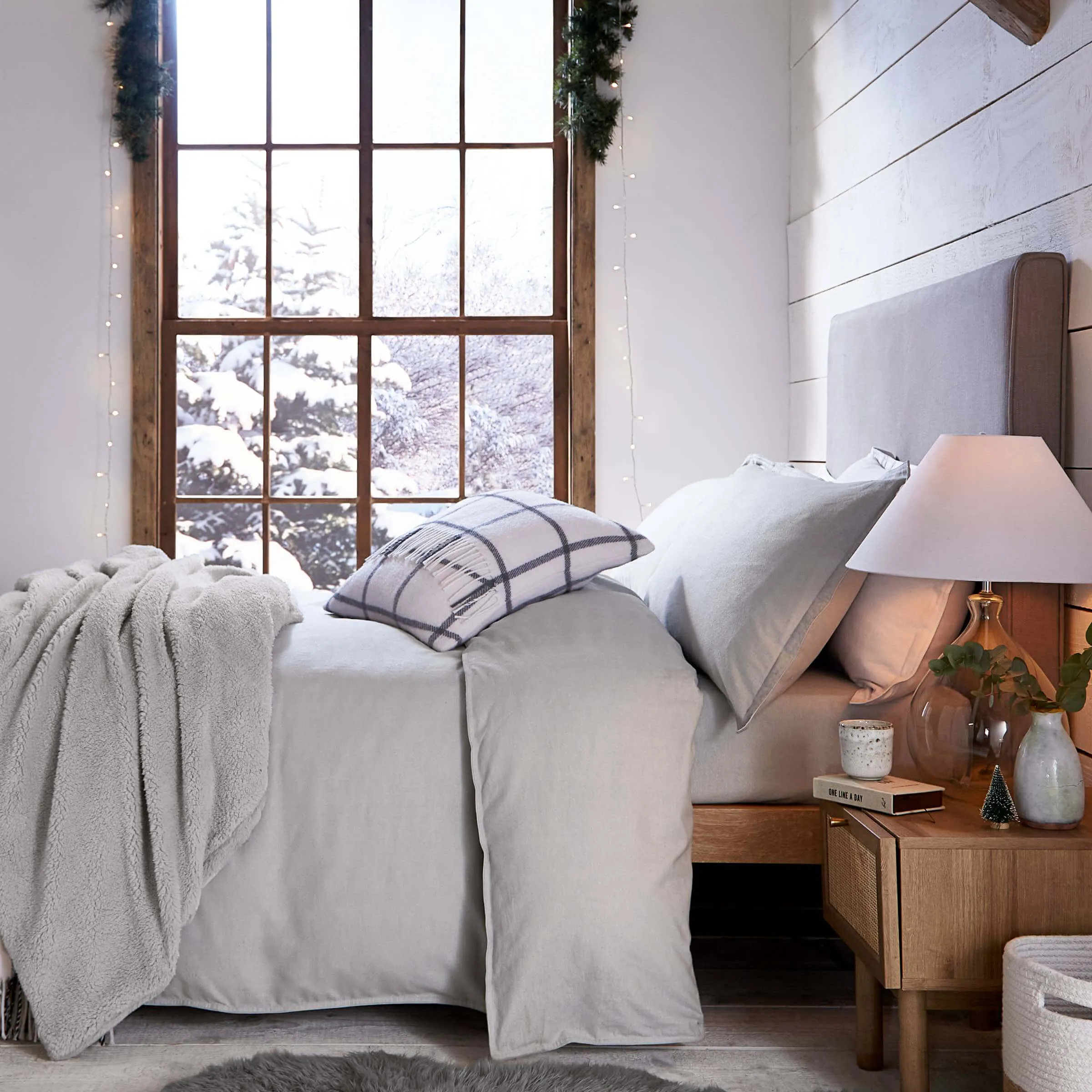 King Size Duvet Cover - Cloud Grey, Brushed Cotton