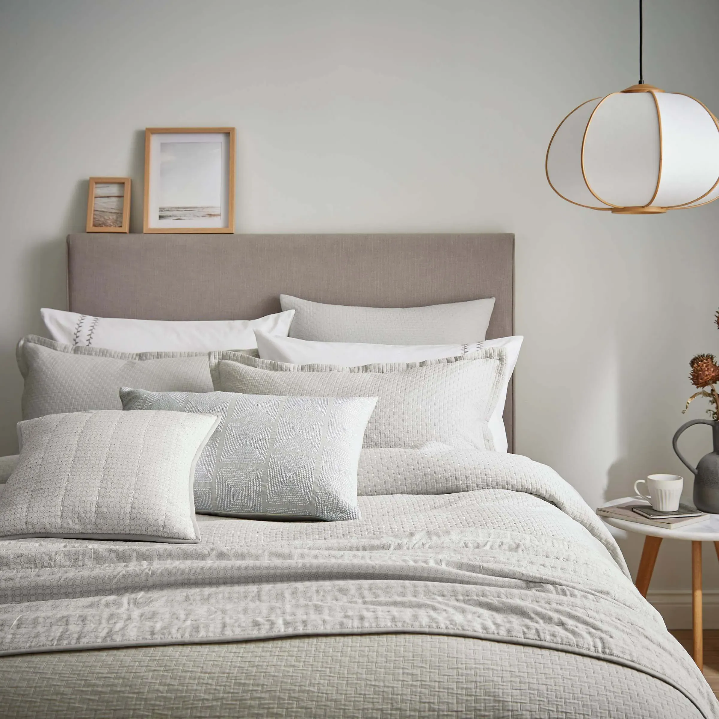 King Size Duvet Cover Matelassé - Grey, Cotton