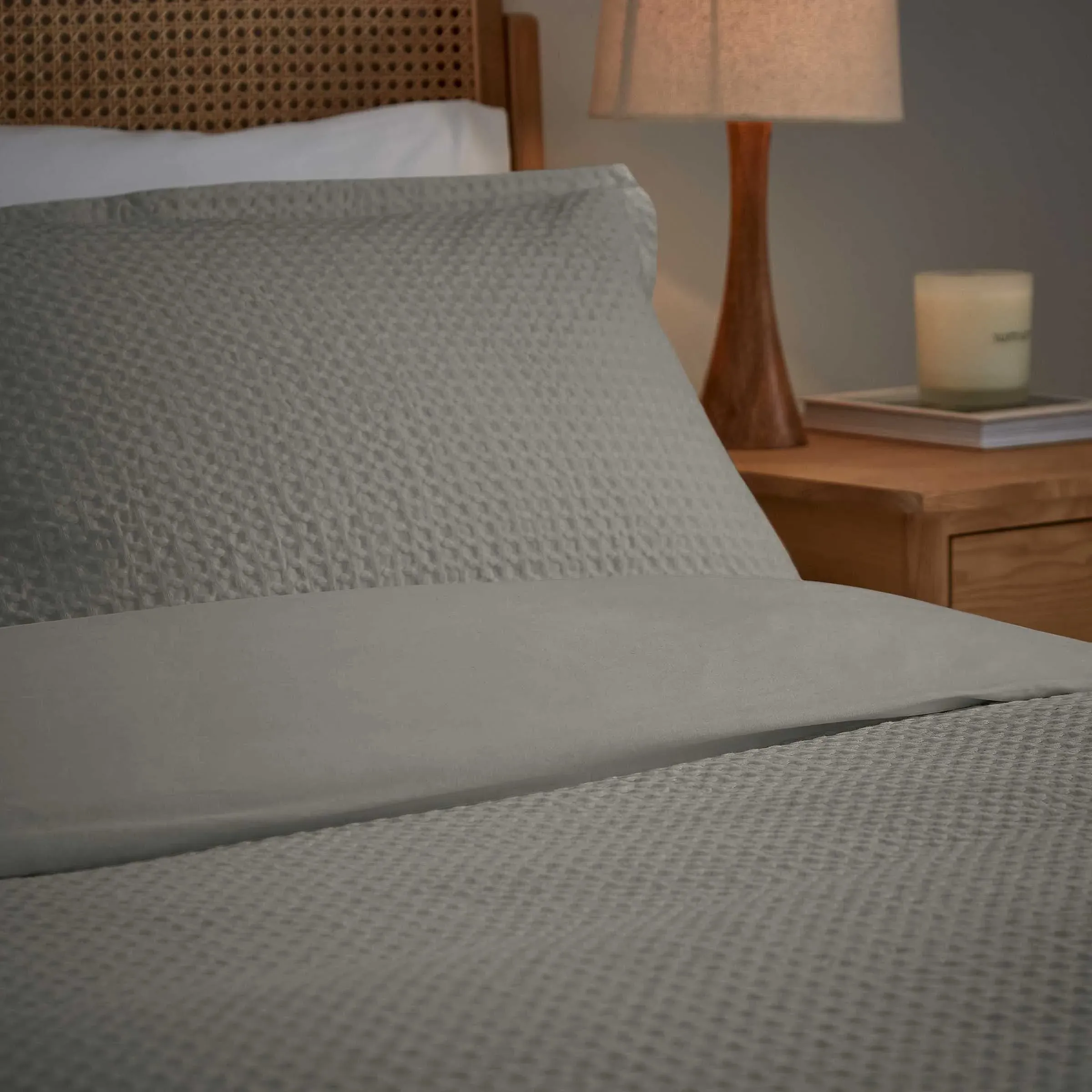 King Size Duvet Cover Set - Grey, Cotton