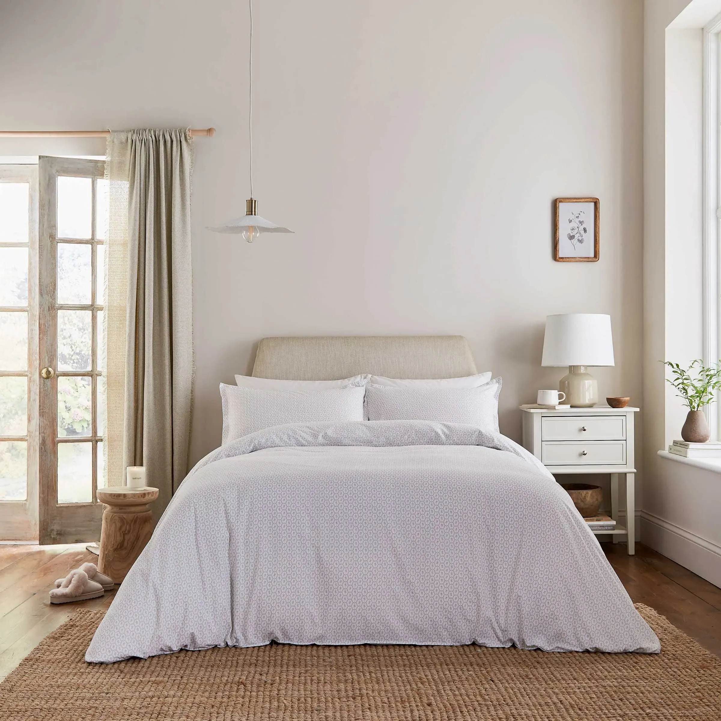 King Size Duvet Cover Set - Linen, Cotton Percale