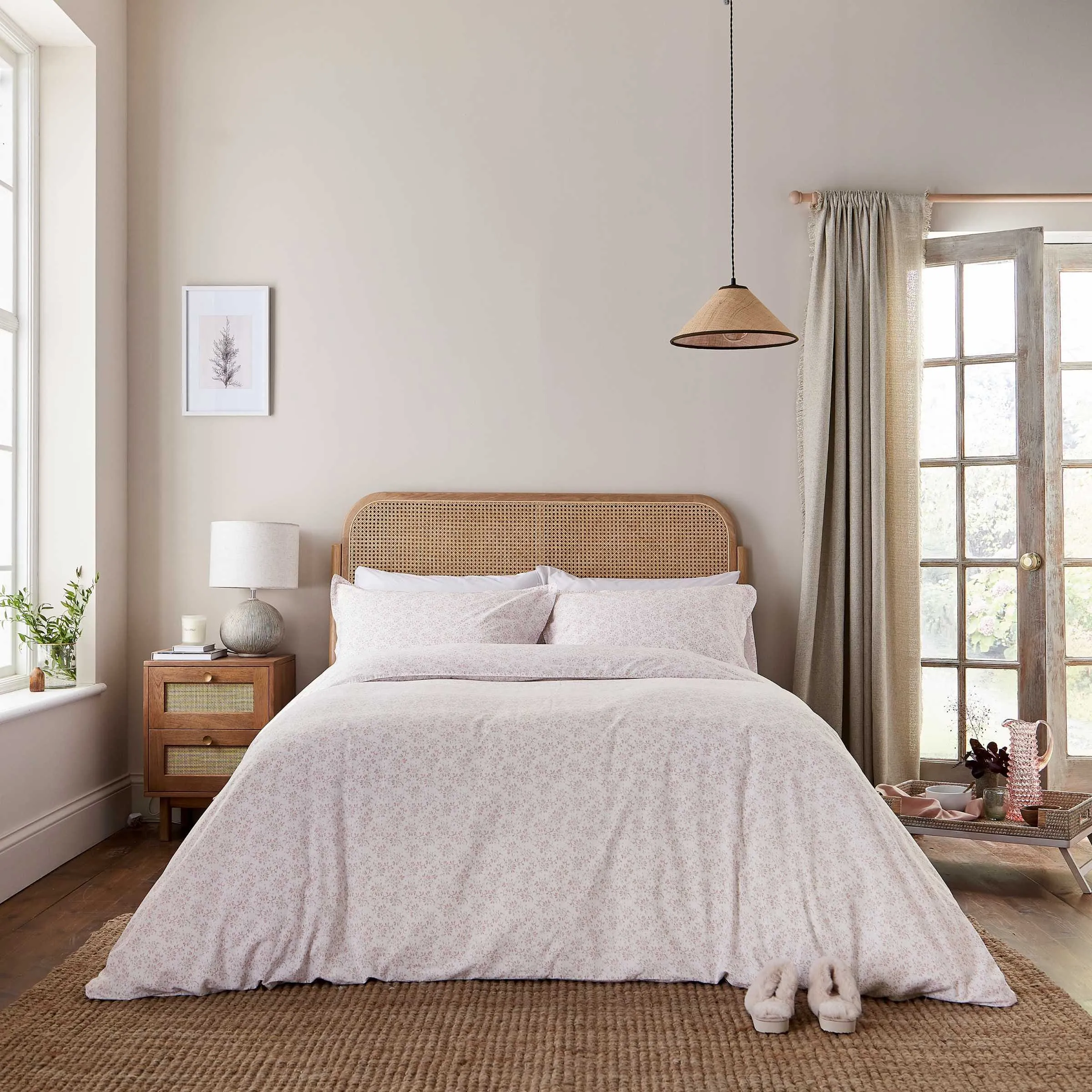 King Size Duvet Cover Set - Shell Pink, Cotton