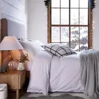 King Size Duvet Cover - White, Brushed Cotton
