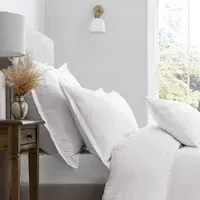 King Size Duvet Cover with Stripes - White, Cotton